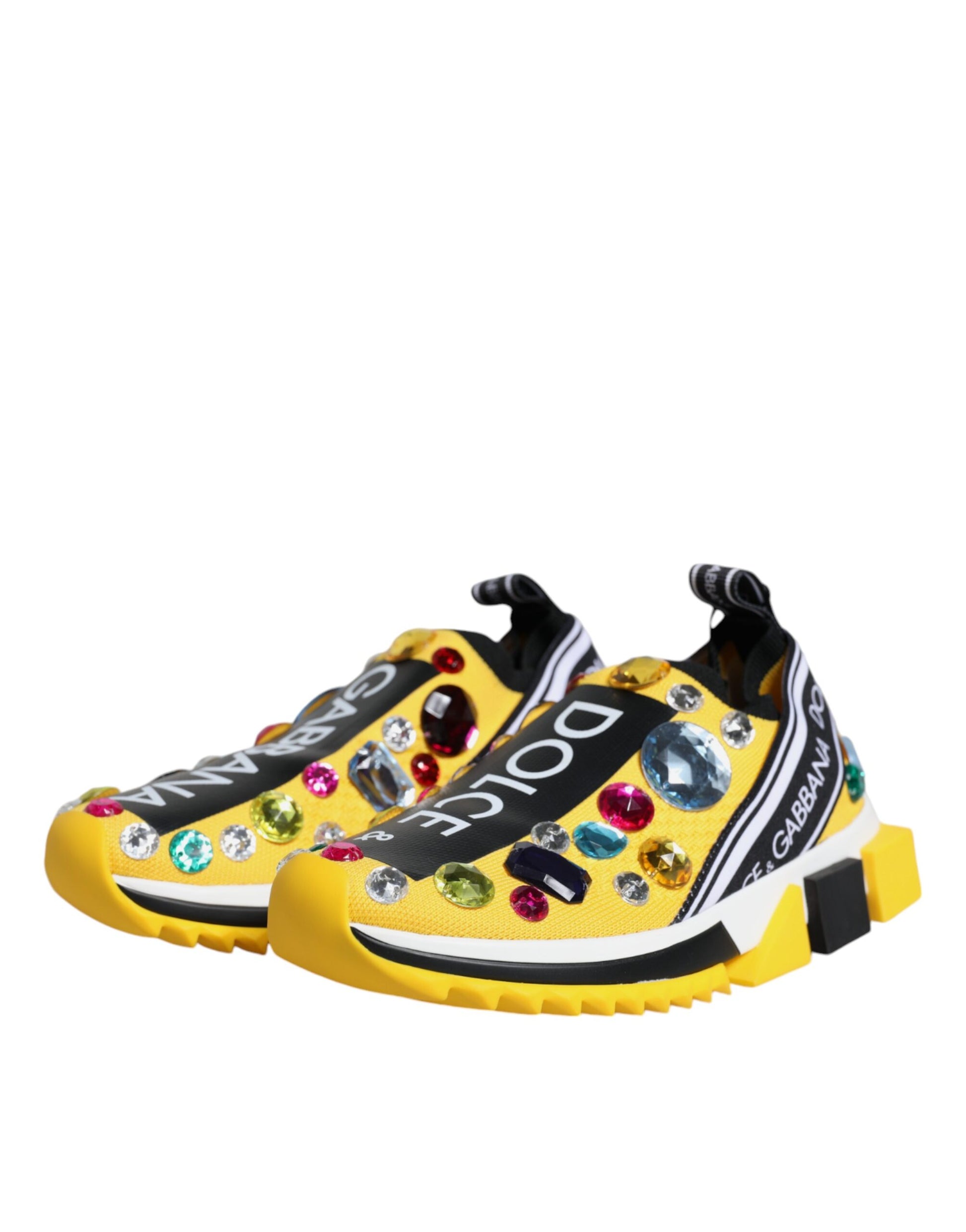 Chaussures Baskets Basses Dolce & Gabbana Sorrento Jaune Cristaux