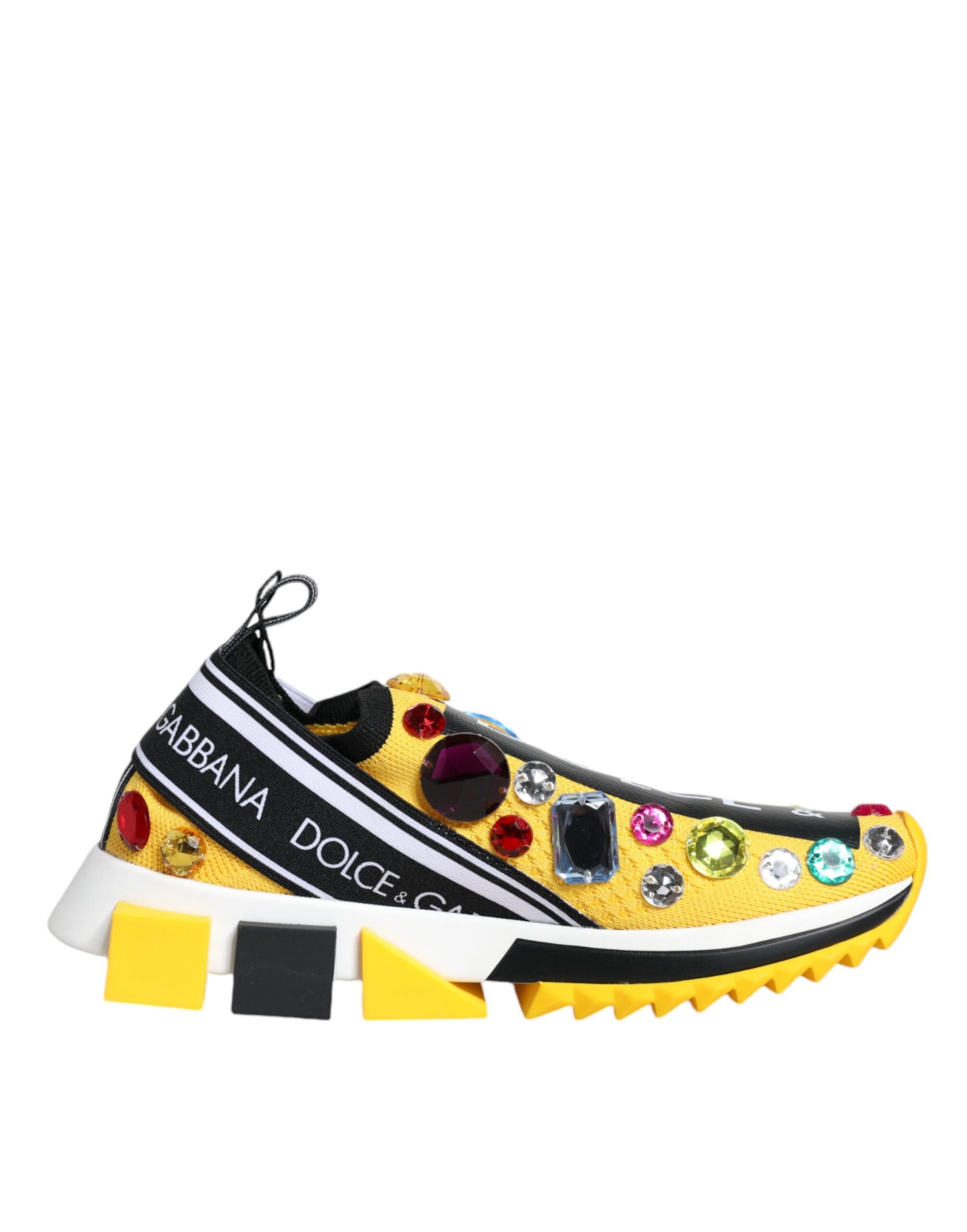 Chaussures Baskets Basses Dolce & Gabbana Sorrento Jaune Cristaux