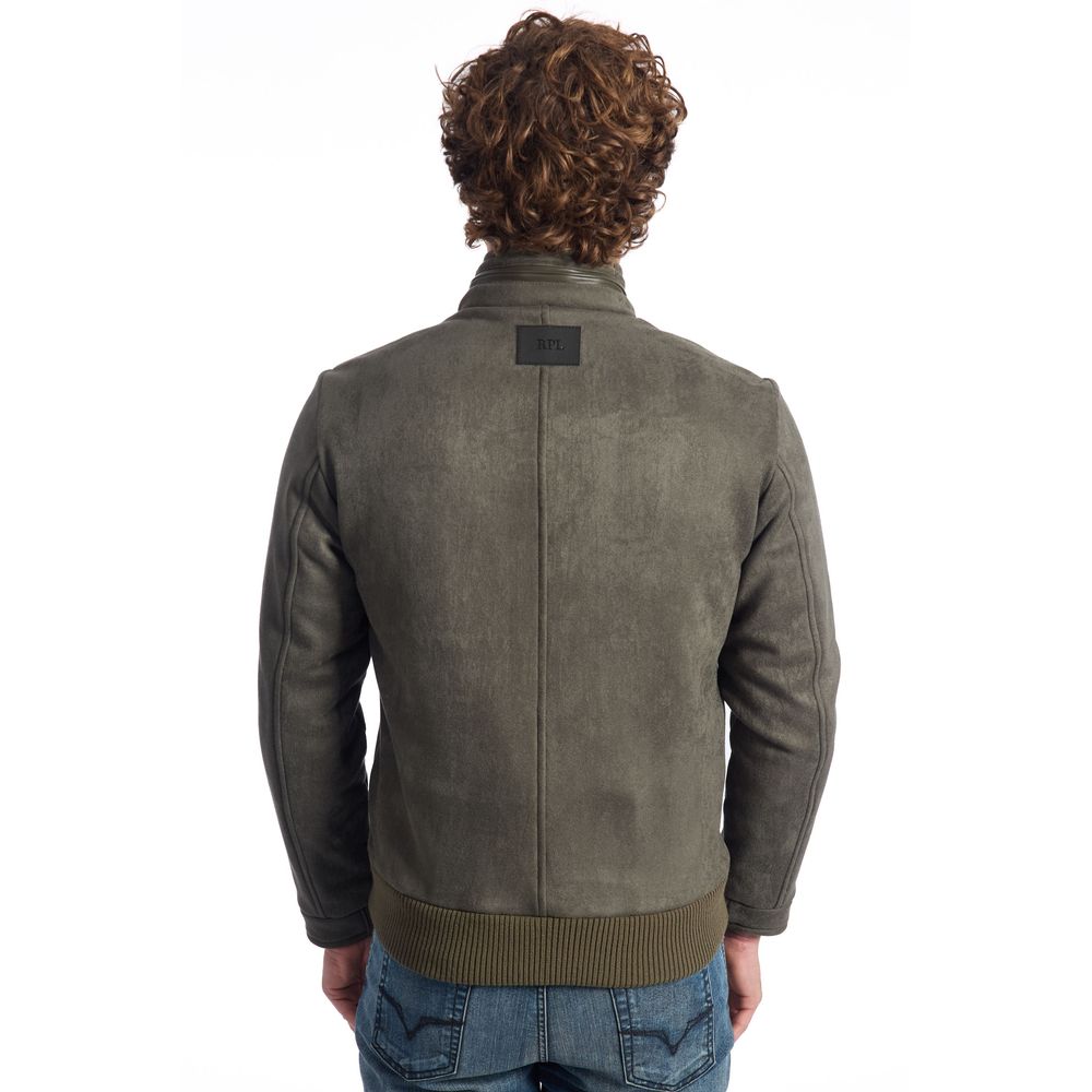 Roberto Pepe Blouson de luxe pour homme en cuir écologique vert
