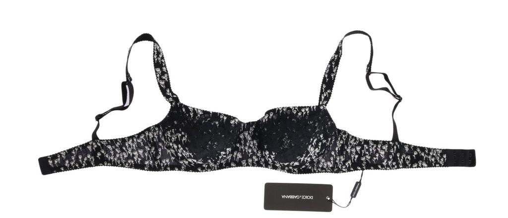 Soutien-gorge Dolce & Gabbana en soie noire et dentelle blanche extensible
