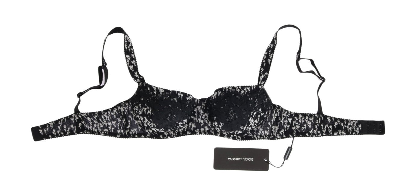 Soutien-gorge Dolce & Gabbana en soie noire et dentelle blanche extensible