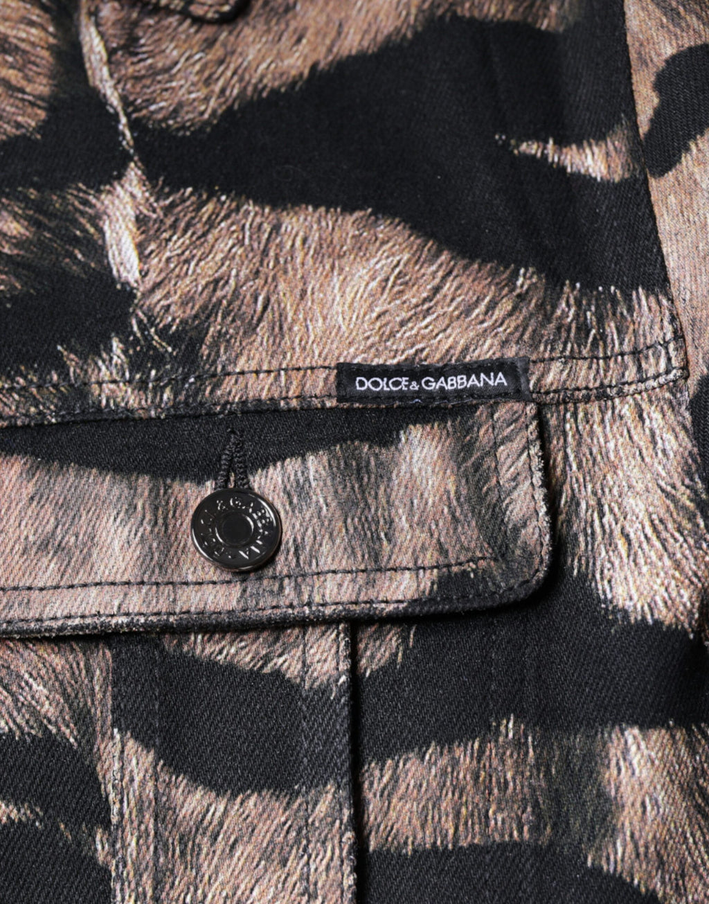 Veste boutonnée à col tigre marron Dolce & Gabbana