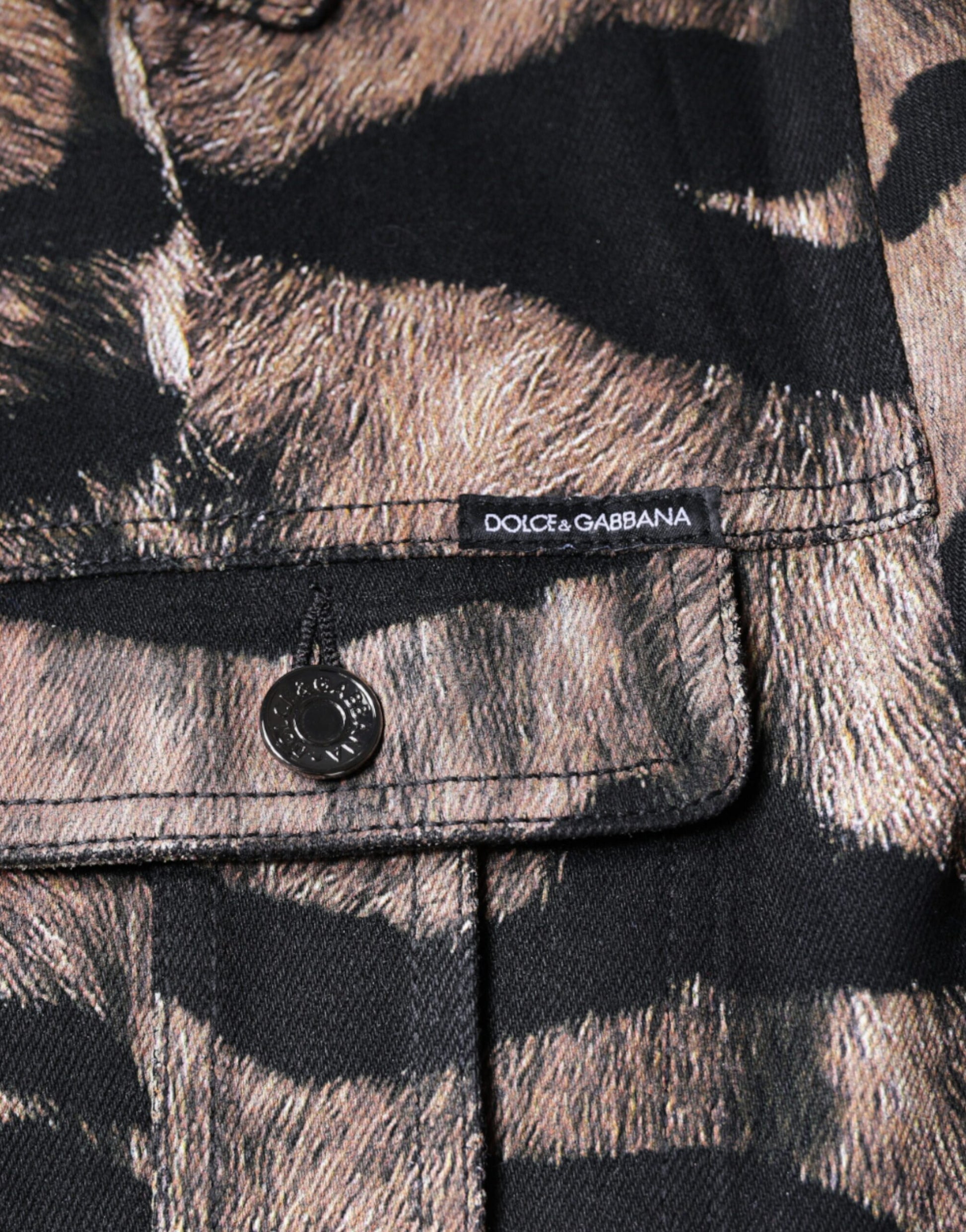 Veste boutonnée à col tigre marron Dolce & Gabbana