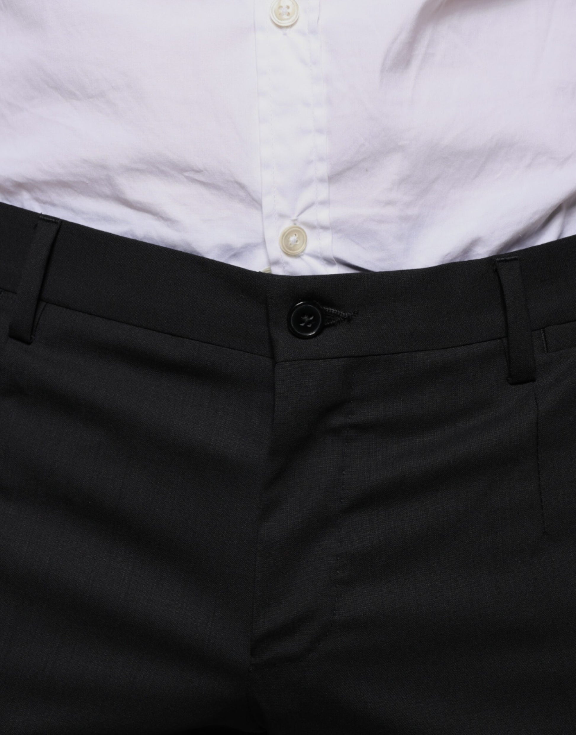 Pantalon de costume ajusté noir en laine Dolce & Gabbana