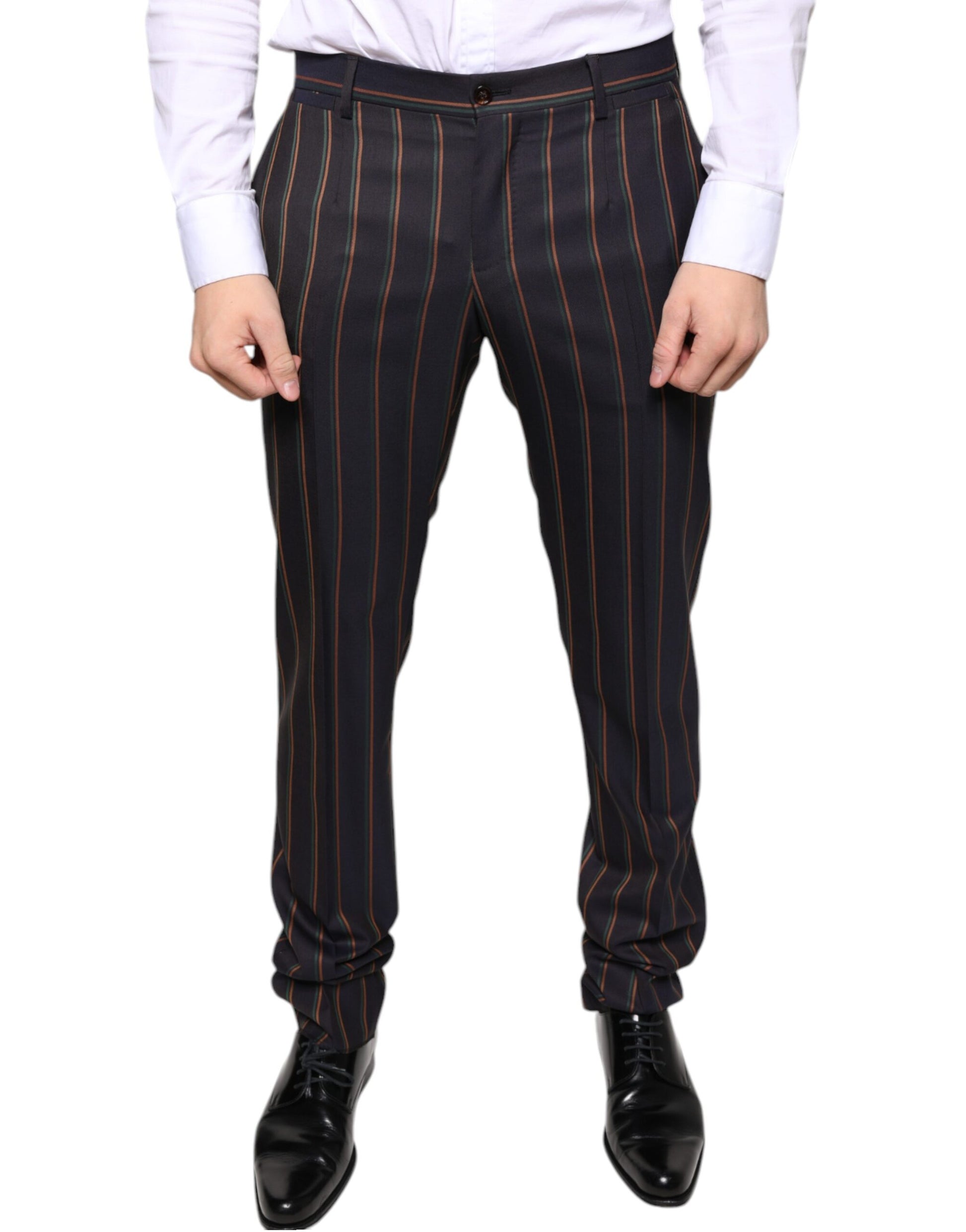 Pantalon habillé skinny pour homme Dolce & Gabbana à rayures marron
