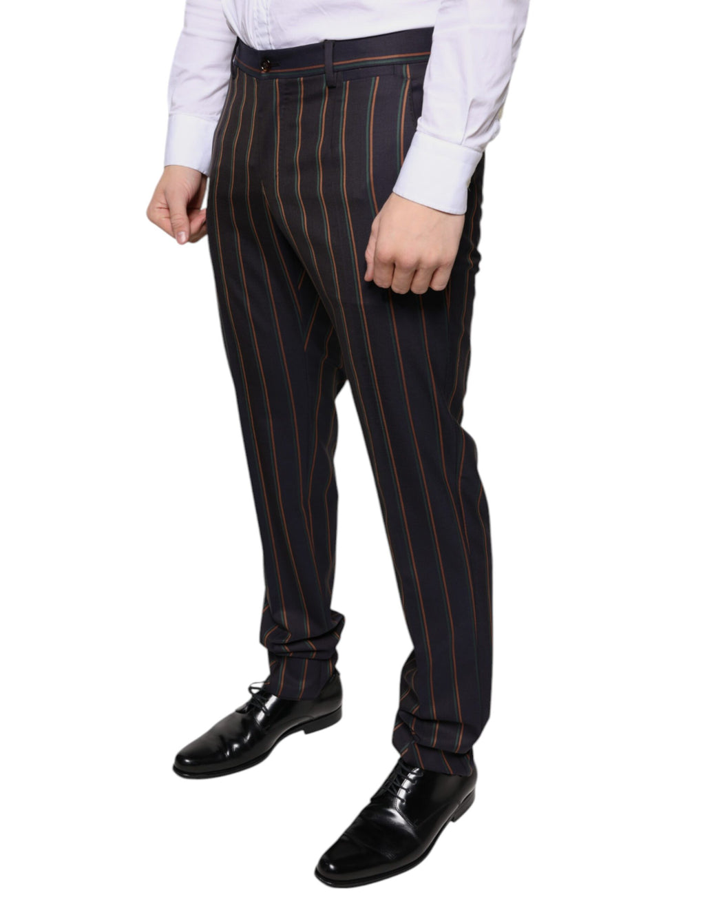 Pantalon habillé skinny pour homme Dolce & Gabbana à rayures marron