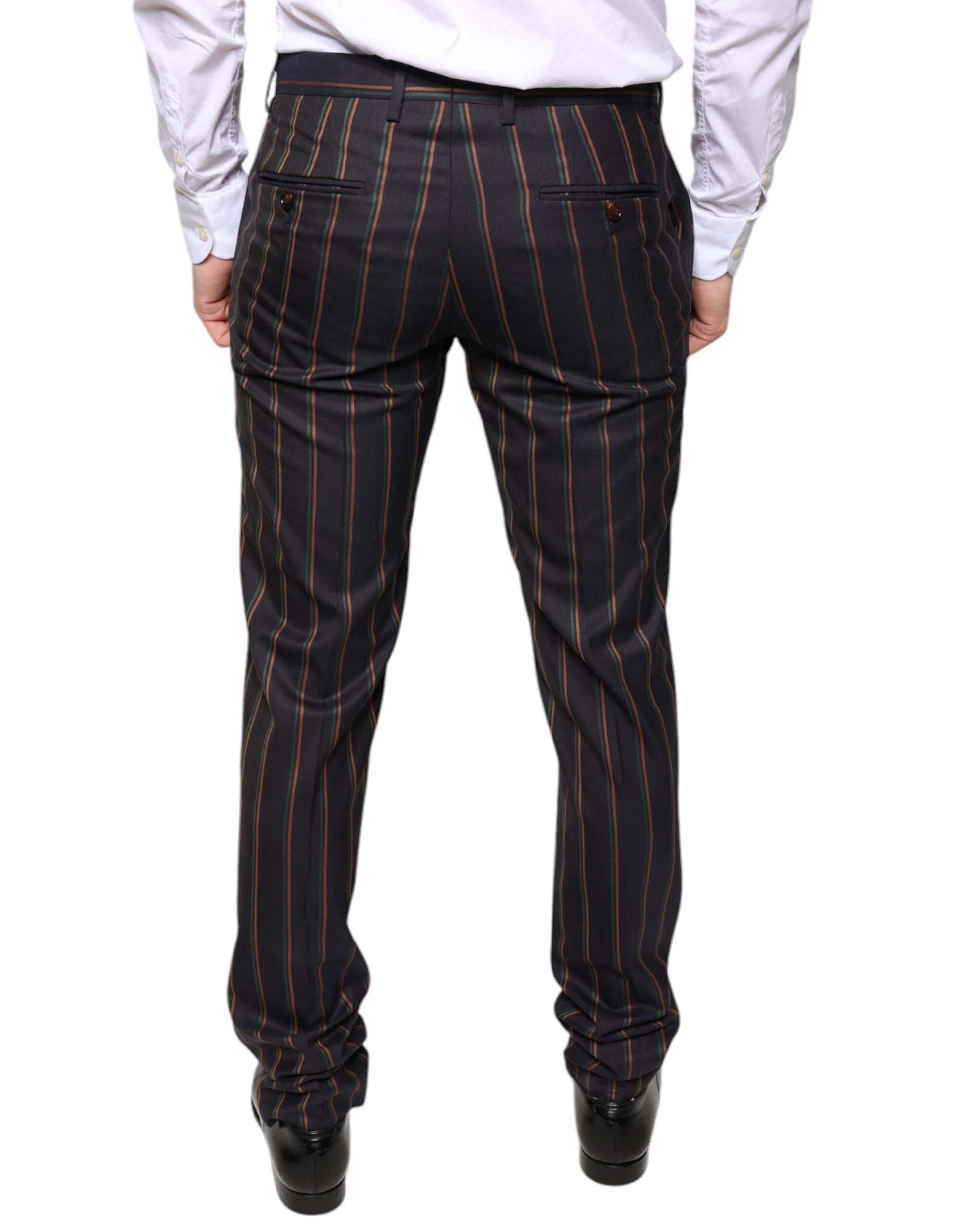 Pantalon habillé skinny pour homme Dolce & Gabbana à rayures marron