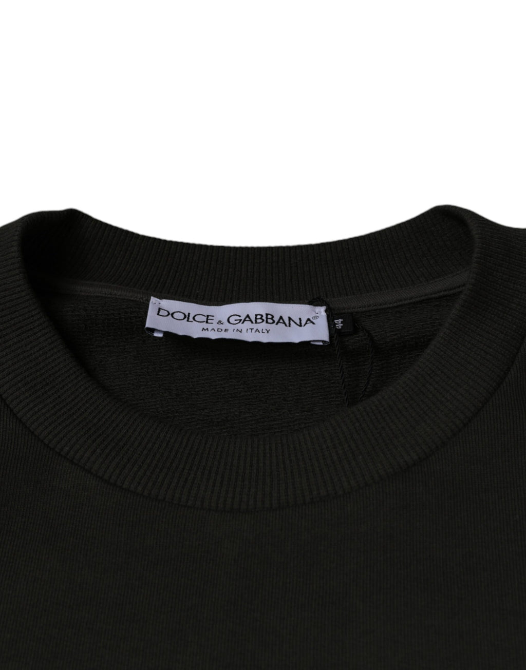 Pull Dolce & Gabbana vert kaki col ras du cou avec couronne DG