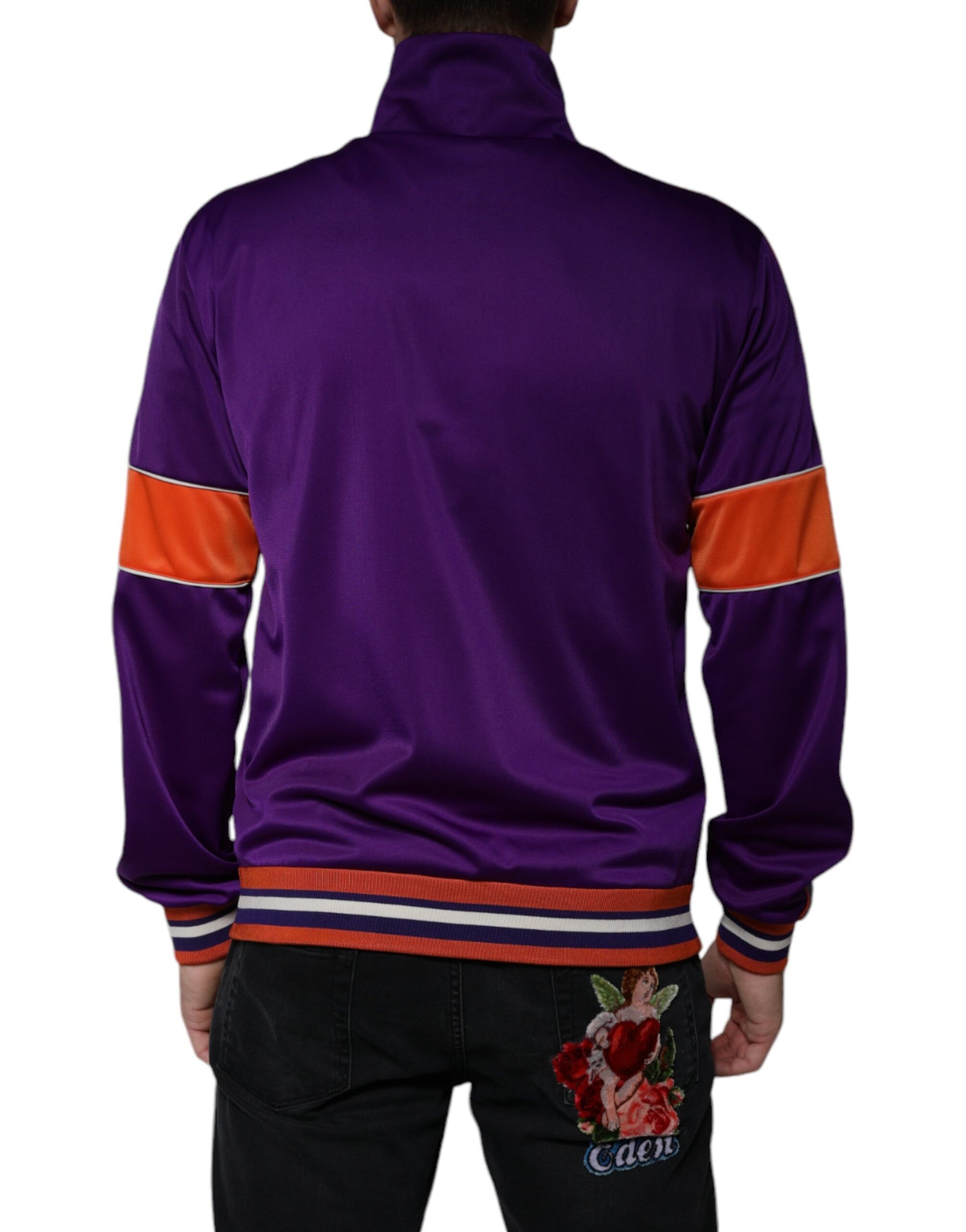 Dolce & Gabbana Pull à manches longues entièrement zippé en polyester violet