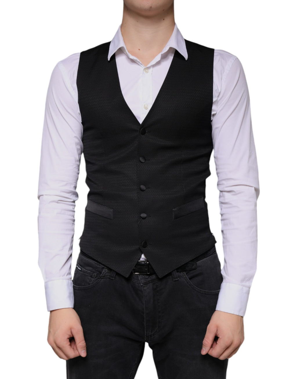 Dolce & Gabbana Gilet Noir en Laine Robe Gilet Formel