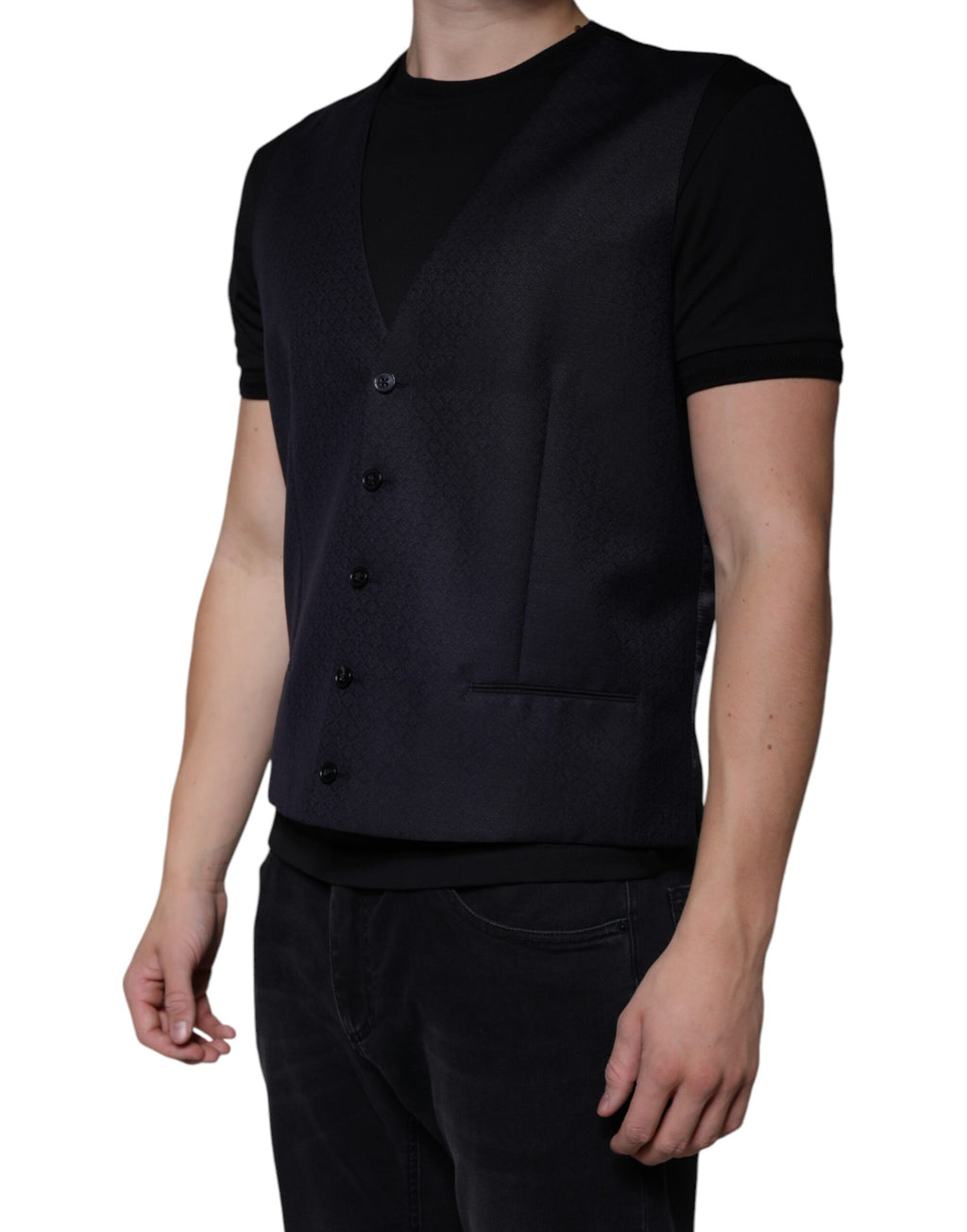 Dolce & Gabbana Gilet Noir en Laine Robe Gilet Formel