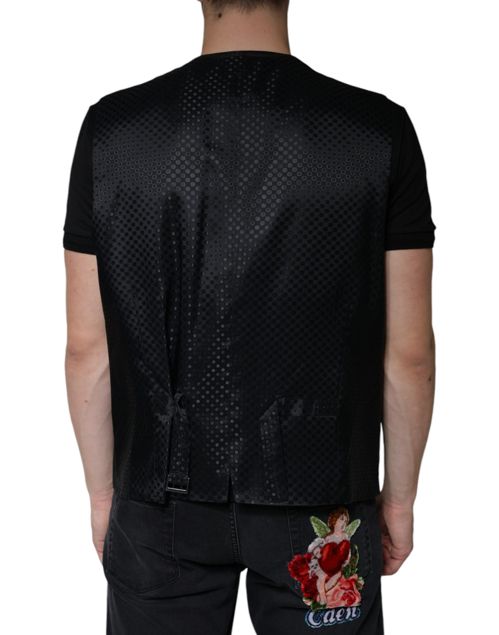 Dolce & Gabbana Gilet Noir en Laine Robe Gilet Formel