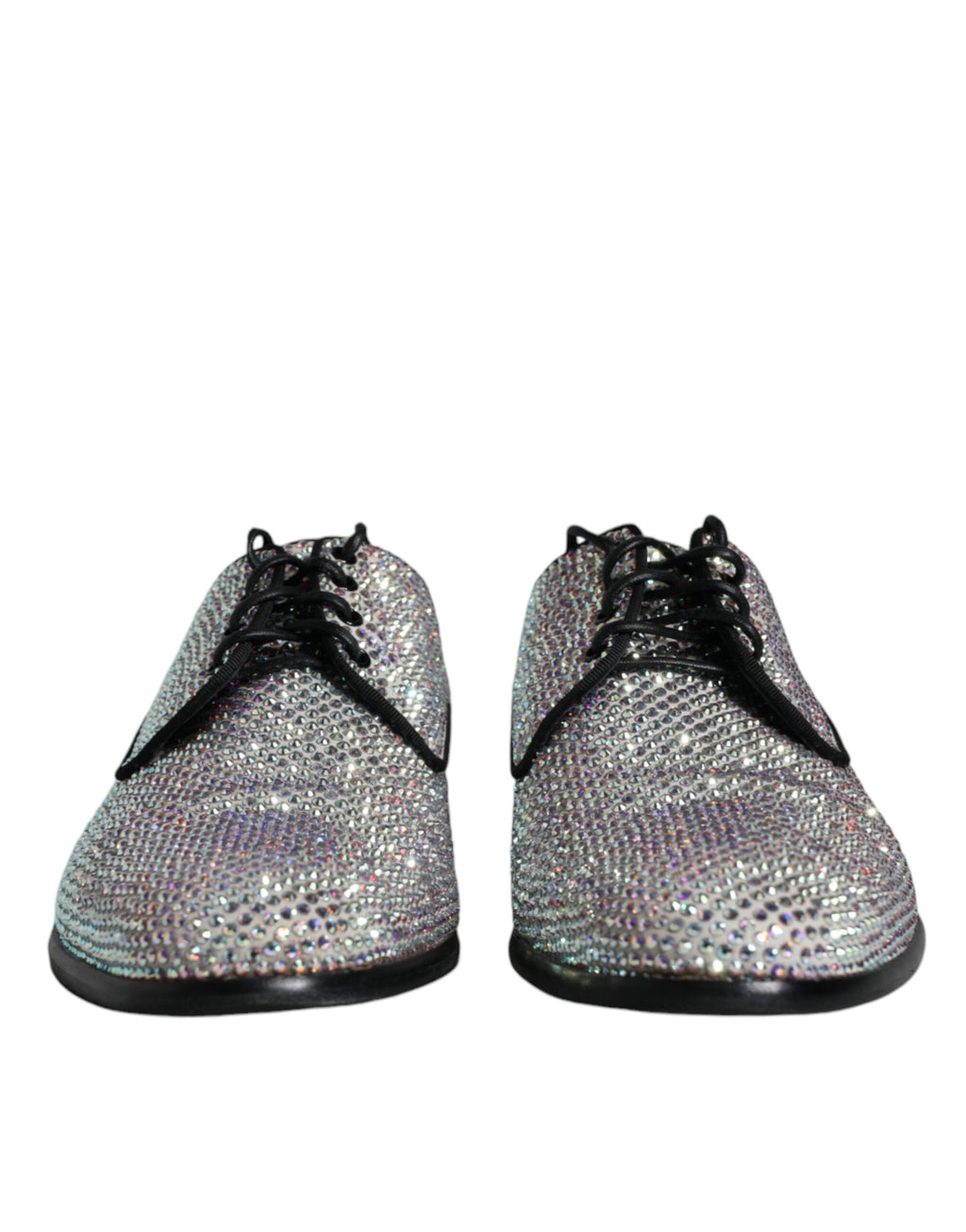 Chaussures de ville Richelieu Dolce & Gabbana en cuir argenté avec strass