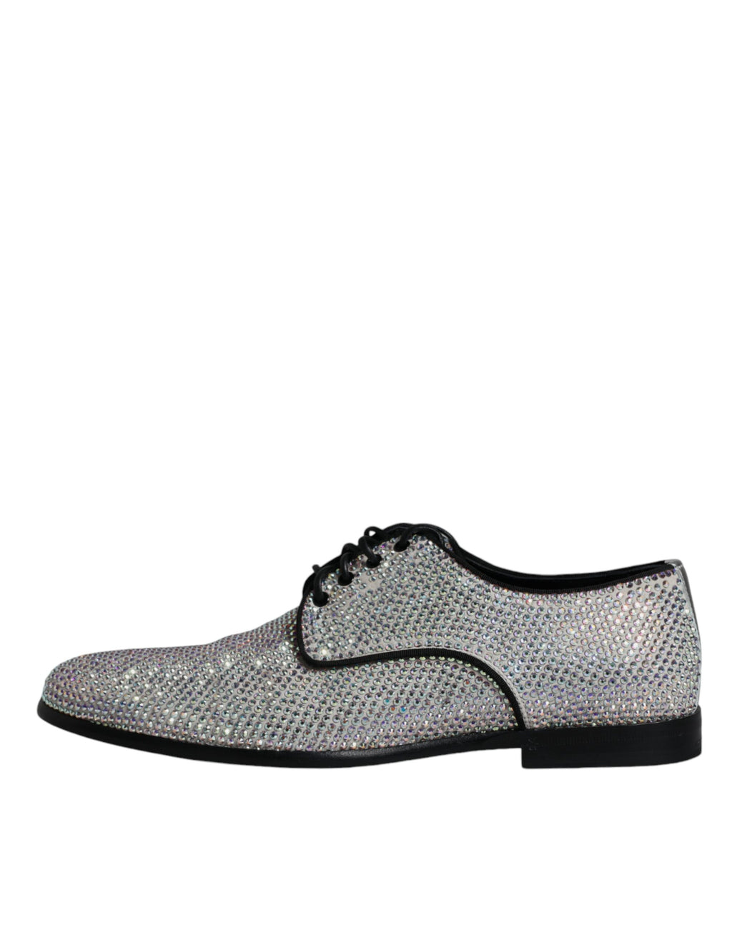 Chaussures de ville Richelieu Dolce & Gabbana en cuir argenté avec strass