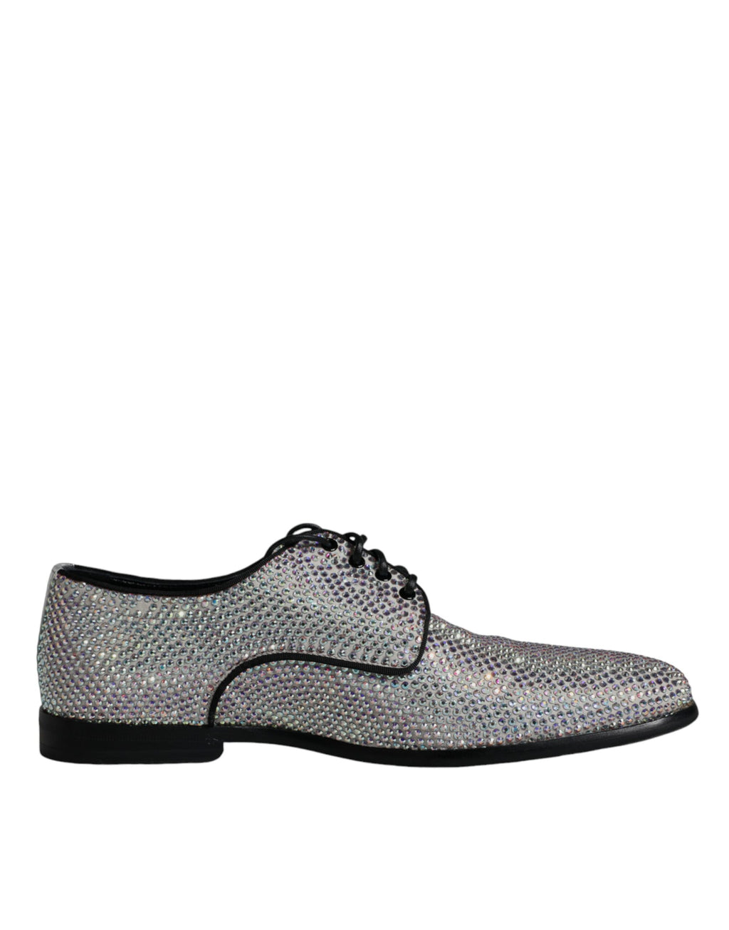Chaussures de ville Richelieu Dolce & Gabbana en cuir argenté avec strass