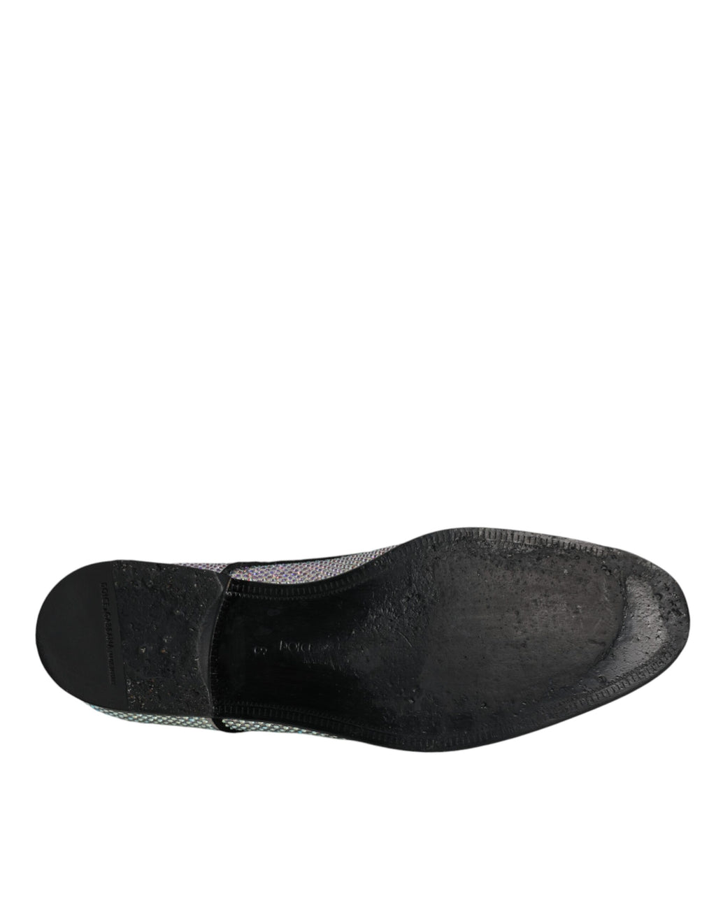 Chaussures de ville Richelieu Dolce & Gabbana en cuir argenté avec strass