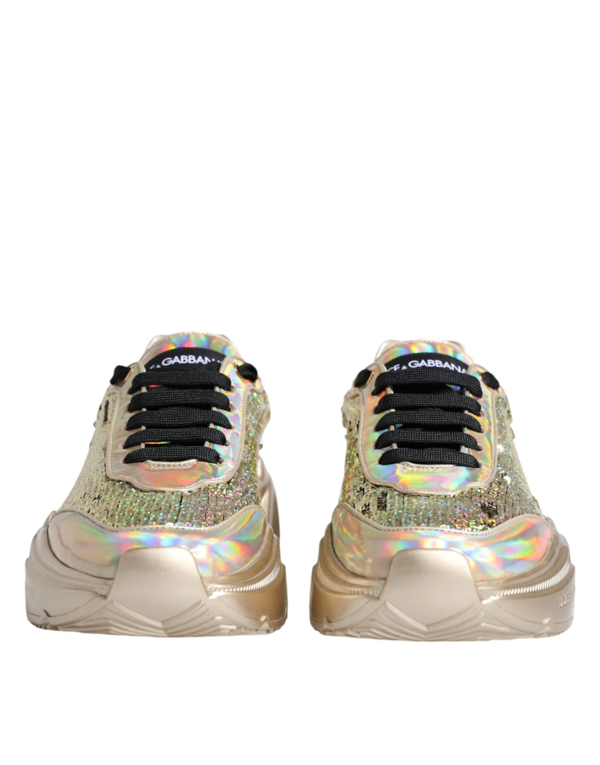 Chaussures Baskets Daymaster Irisées à Paillettes Dorées Dolce & Gabbana