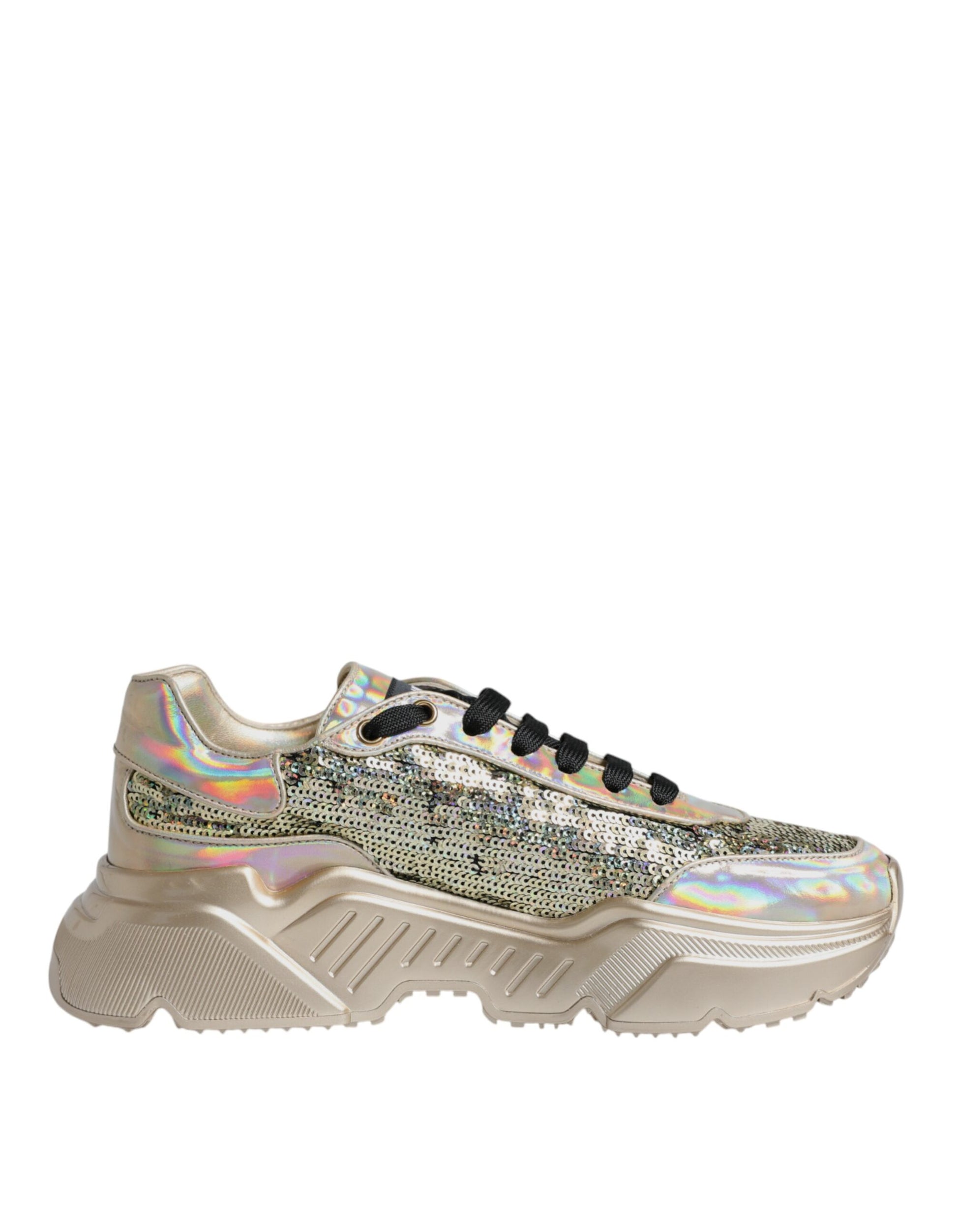 Chaussures Baskets Daymaster Irisées à Paillettes Dorées Dolce & Gabbana