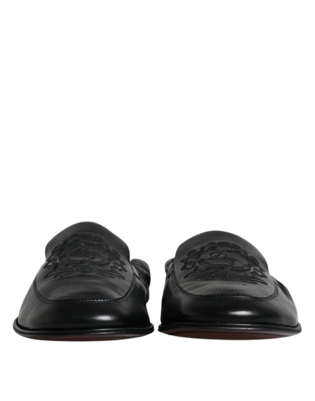 Mocassins Homme Dolce & Gabbana en Cuir Noir Brodés du Logo