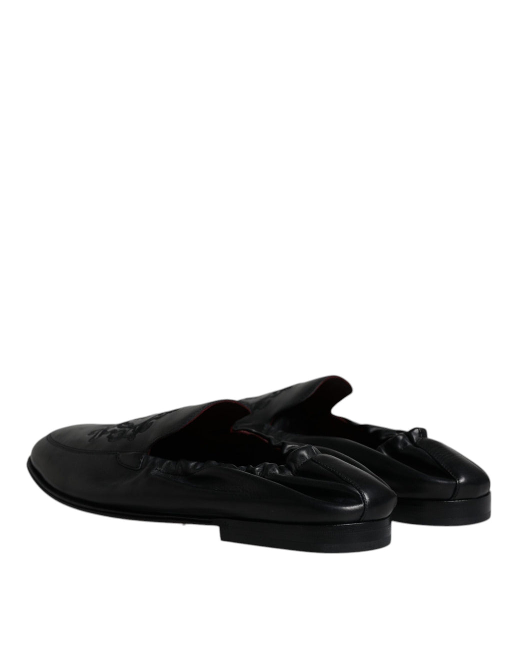 Mocassins Homme Dolce & Gabbana en Cuir Noir Brodés du Logo