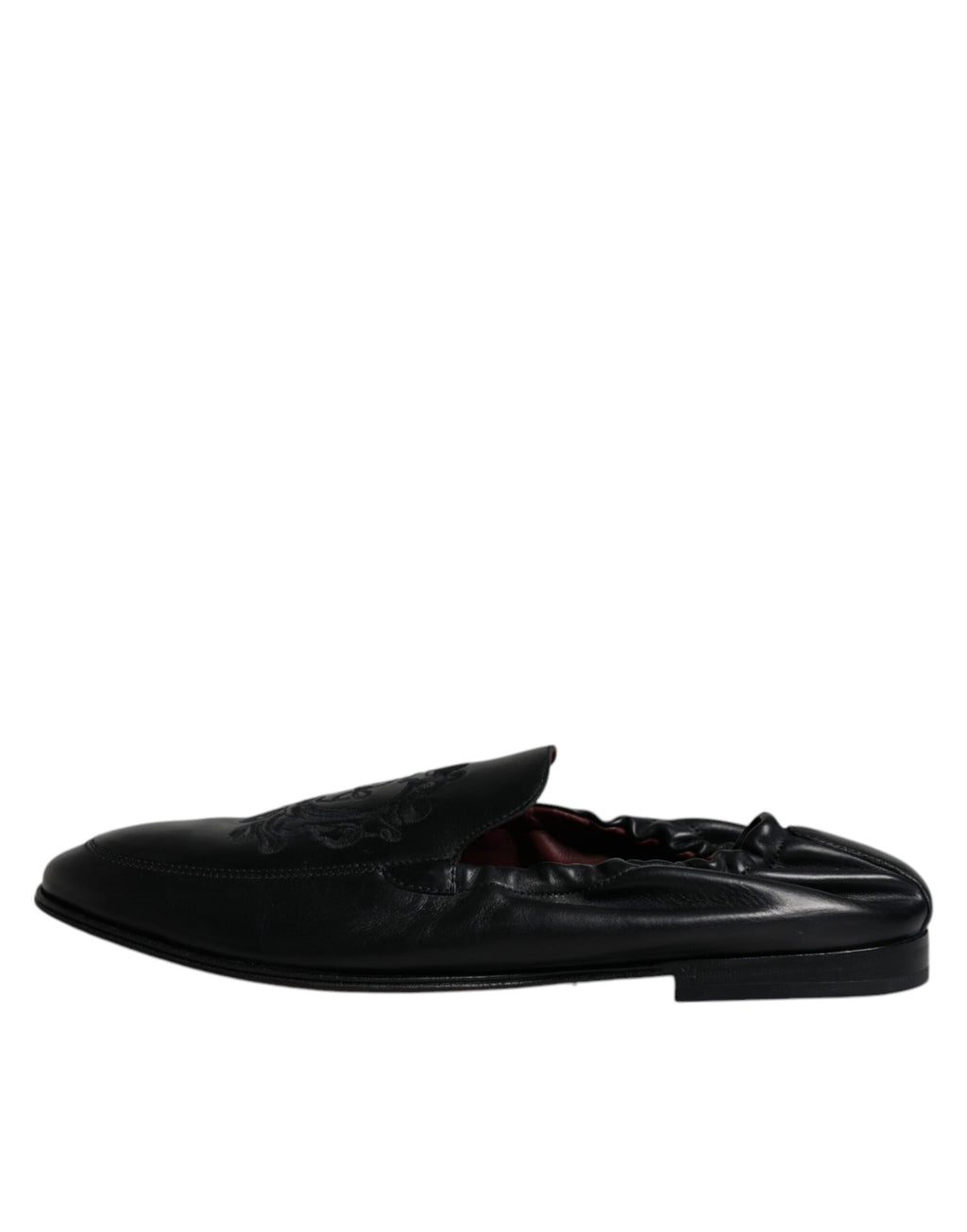 Mocassins Homme Dolce & Gabbana en Cuir Noir Brodés du Logo
