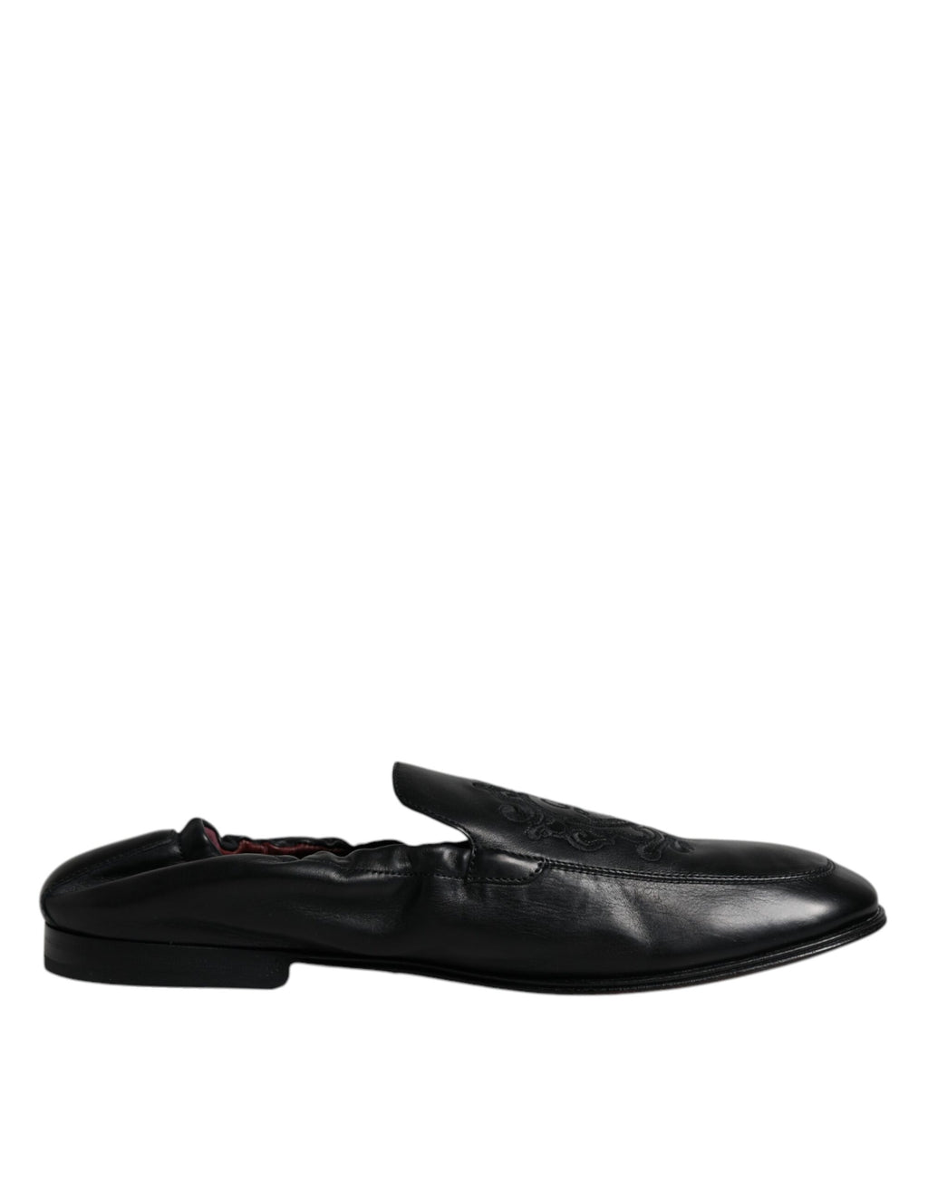 Mocassins Homme Dolce & Gabbana en Cuir Noir Brodés du Logo