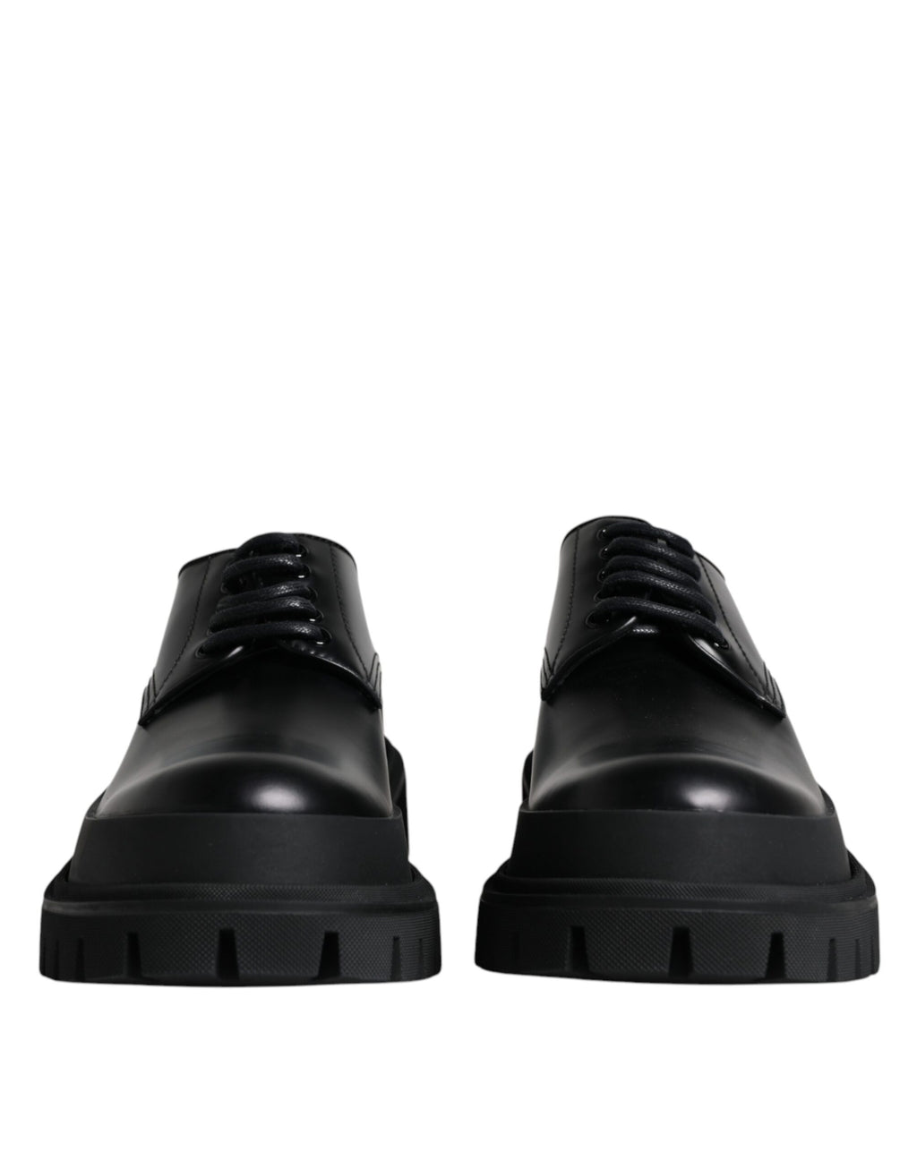 Chaussures habillées de randonnée montantes en cuir noir Dolce & Gabbana