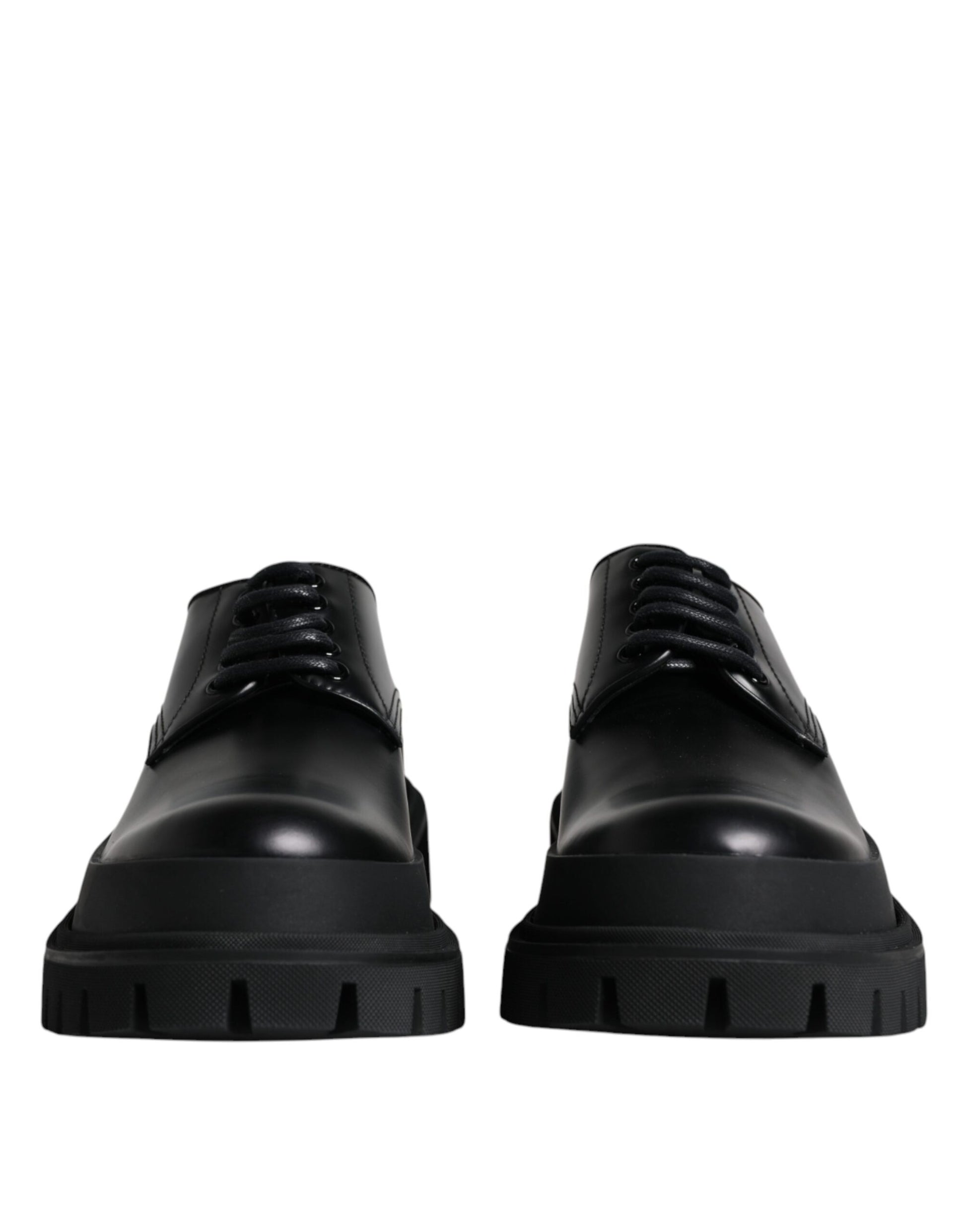 Chaussures habillées de randonnée montantes en cuir noir Dolce & Gabbana