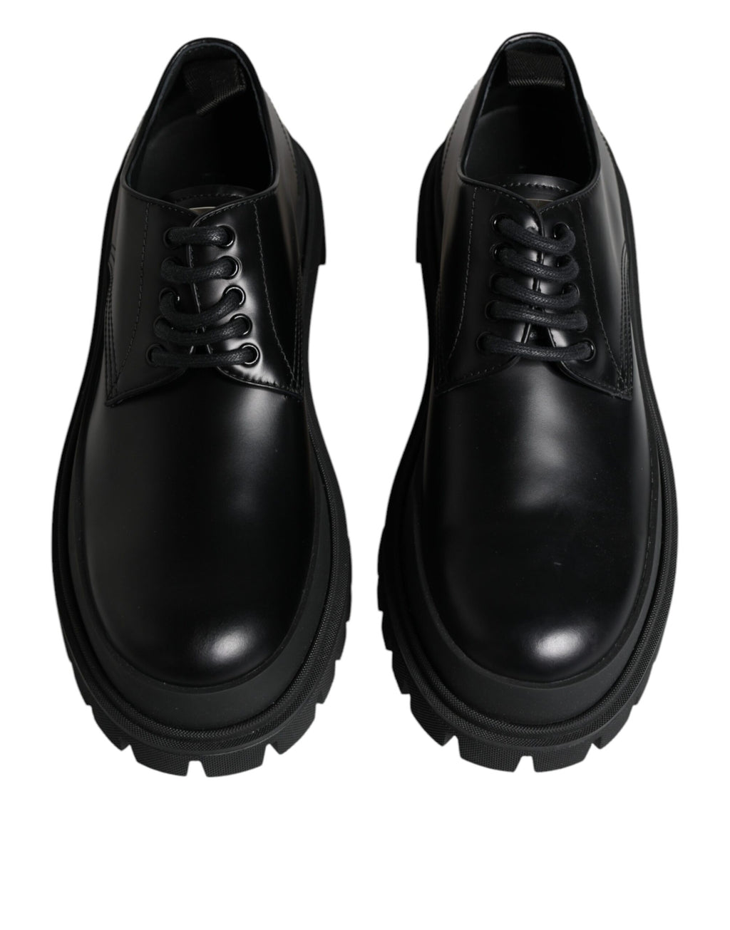 Chaussures habillées de randonnée montantes en cuir noir Dolce & Gabbana
