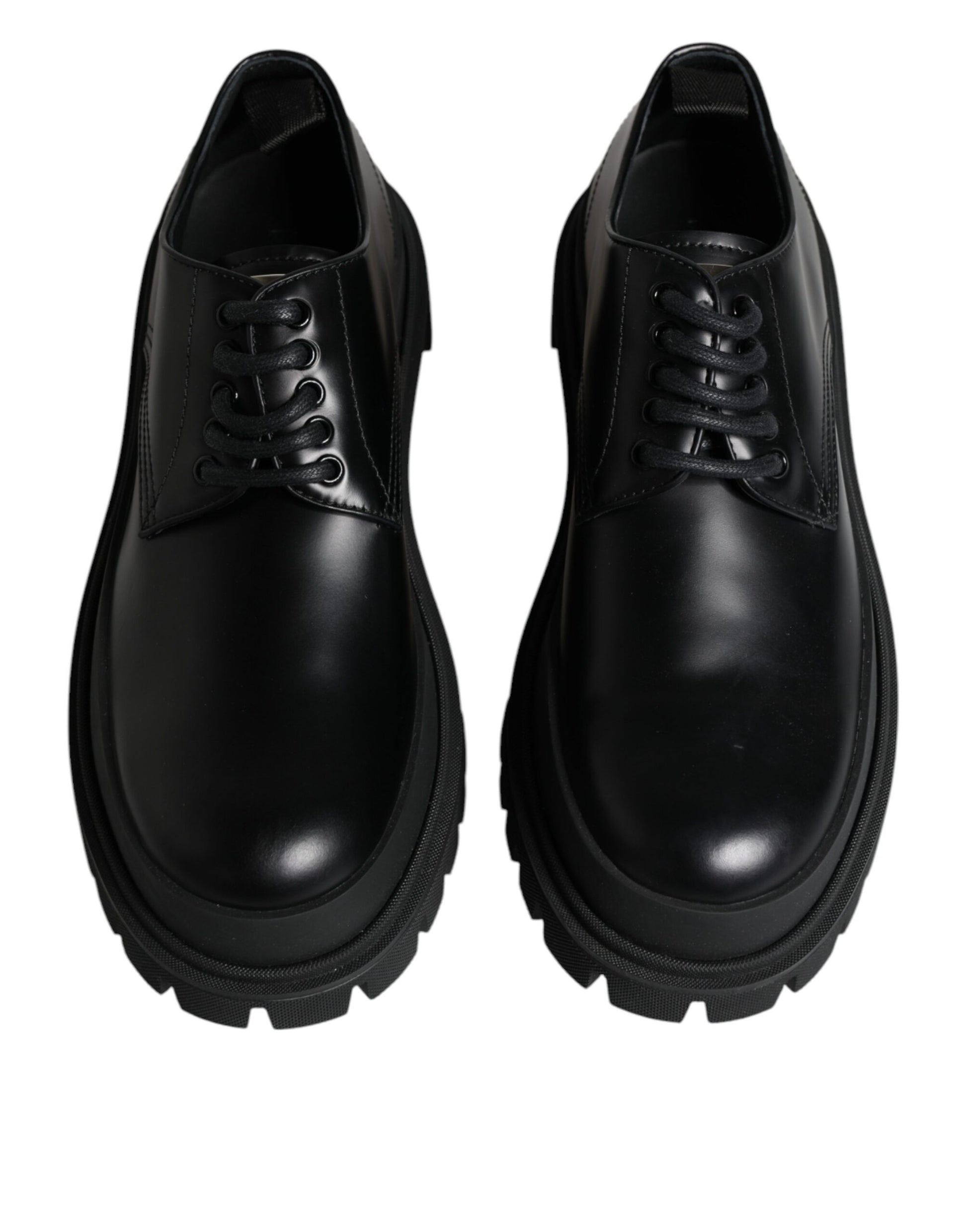 Chaussures habillées de randonnée montantes en cuir noir Dolce & Gabbana