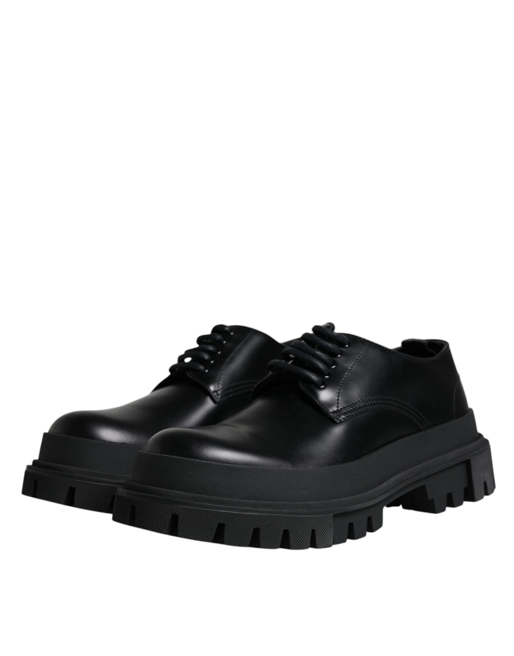 Chaussures habillées de randonnée montantes en cuir noir Dolce & Gabbana