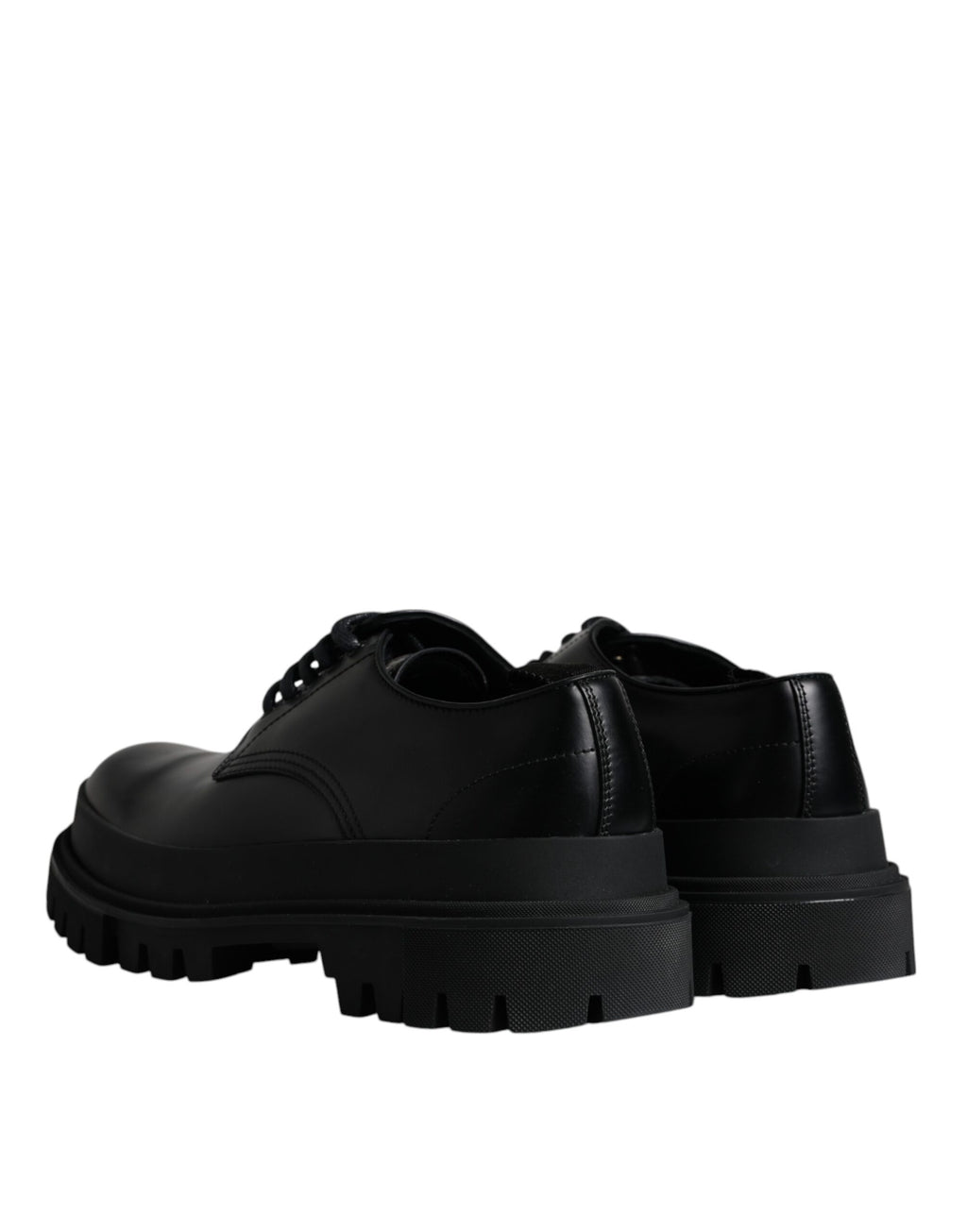 Chaussures habillées de randonnée montantes en cuir noir Dolce & Gabbana
