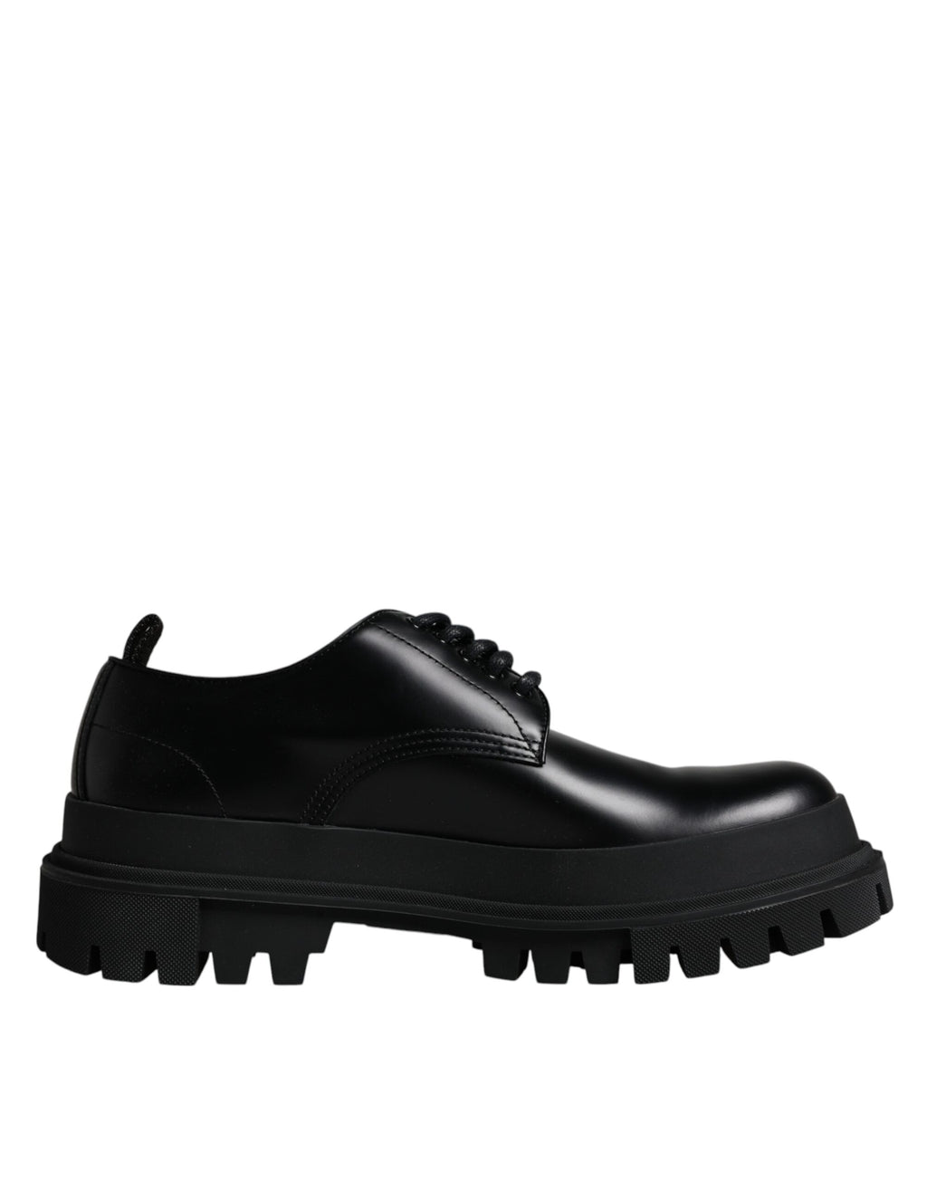 Chaussures habillées de randonnée montantes en cuir noir Dolce & Gabbana