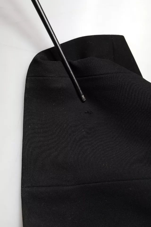 Robe longue fourreau noire sans manches à col montant Emporio Armani