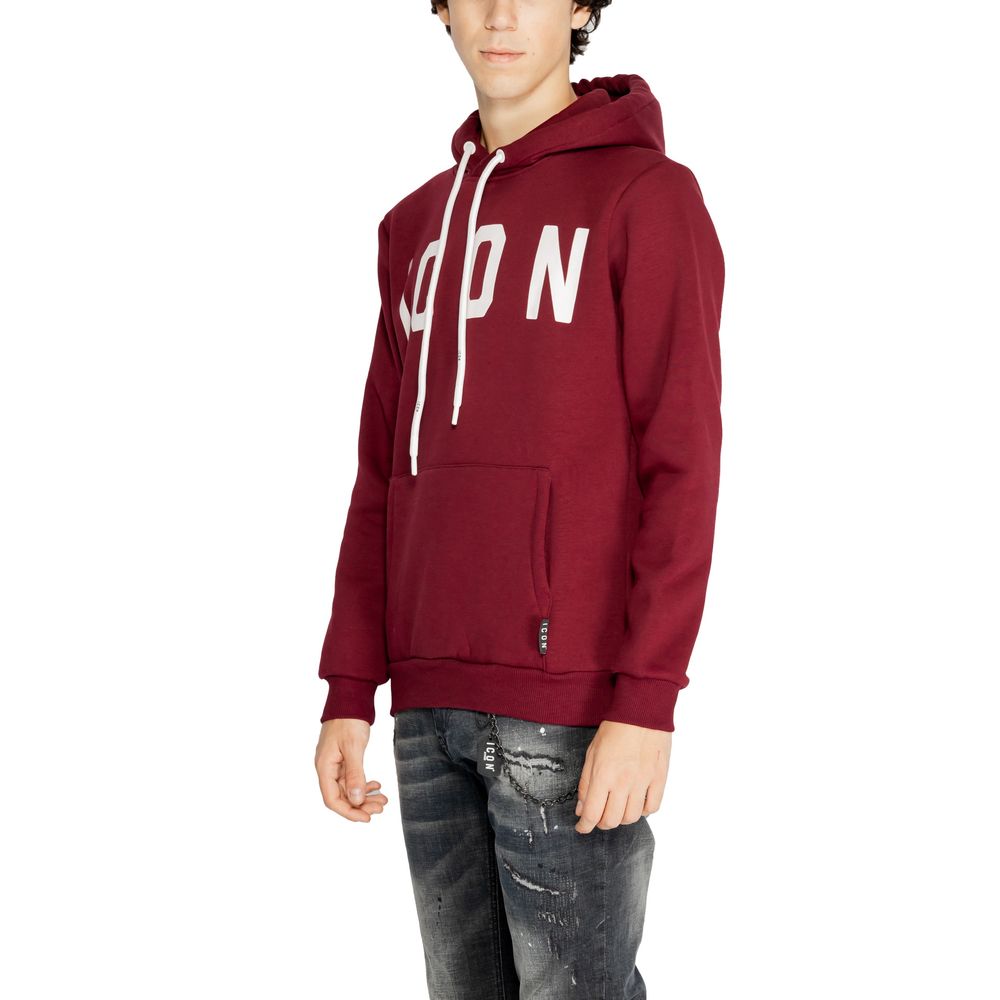 Kapuzenpullover aus Baumwolle mit bordeauxrotem Logo