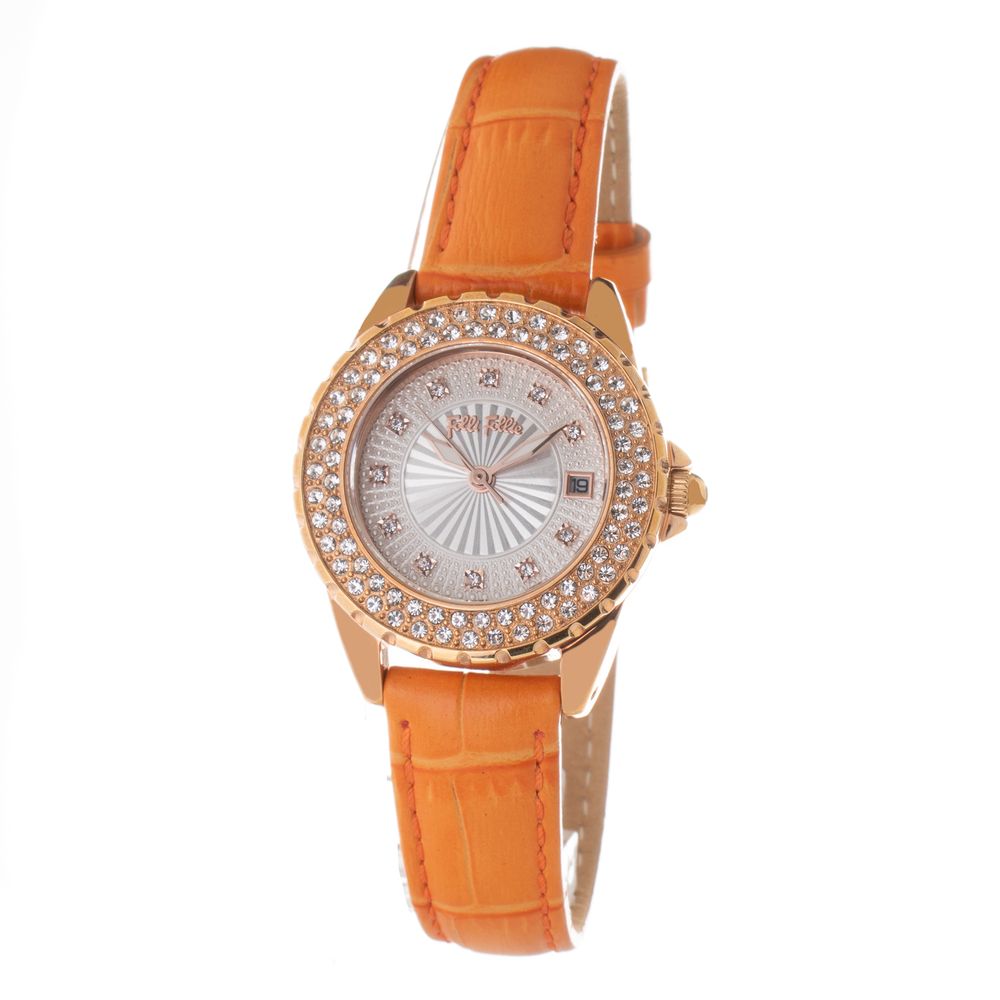 Montre habillée Folli Follie en cuir orange