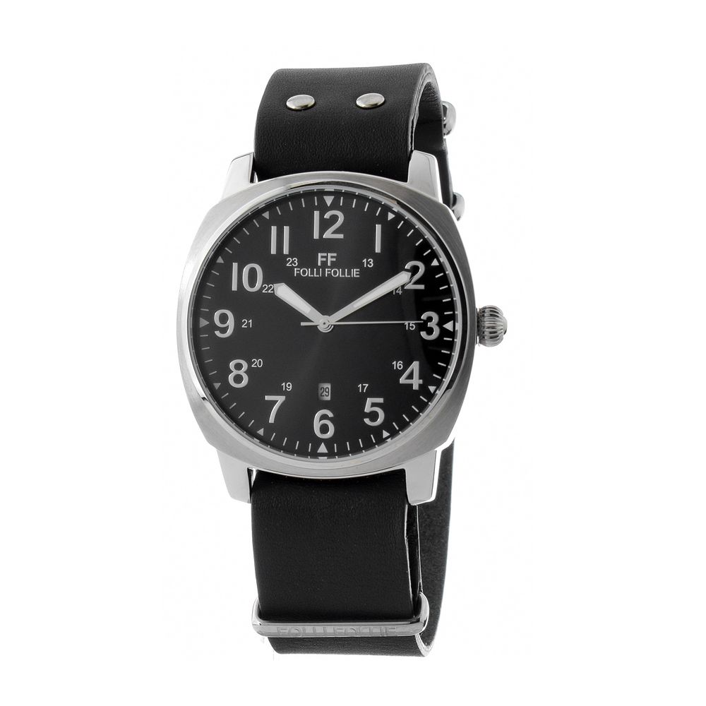 Montre habillée Folli Follie en cuir noir