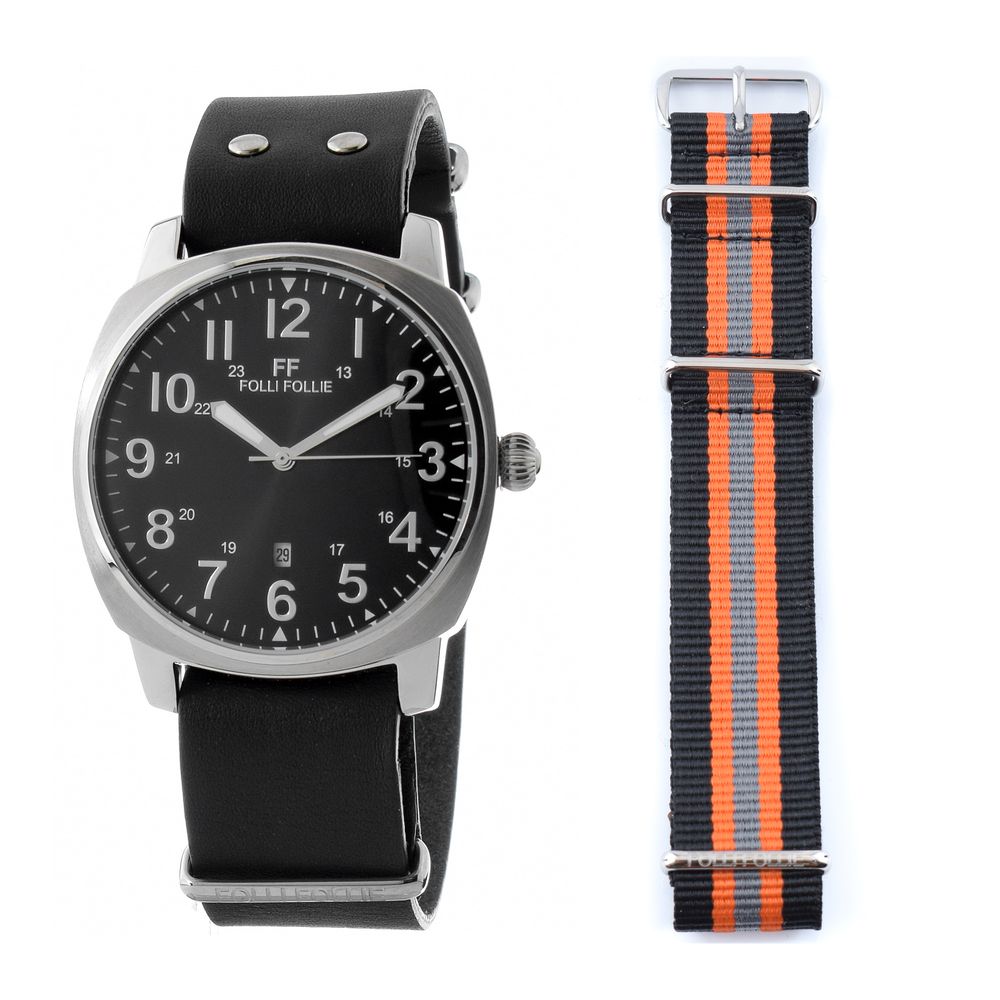 Montre habillée Folli Follie en cuir noir