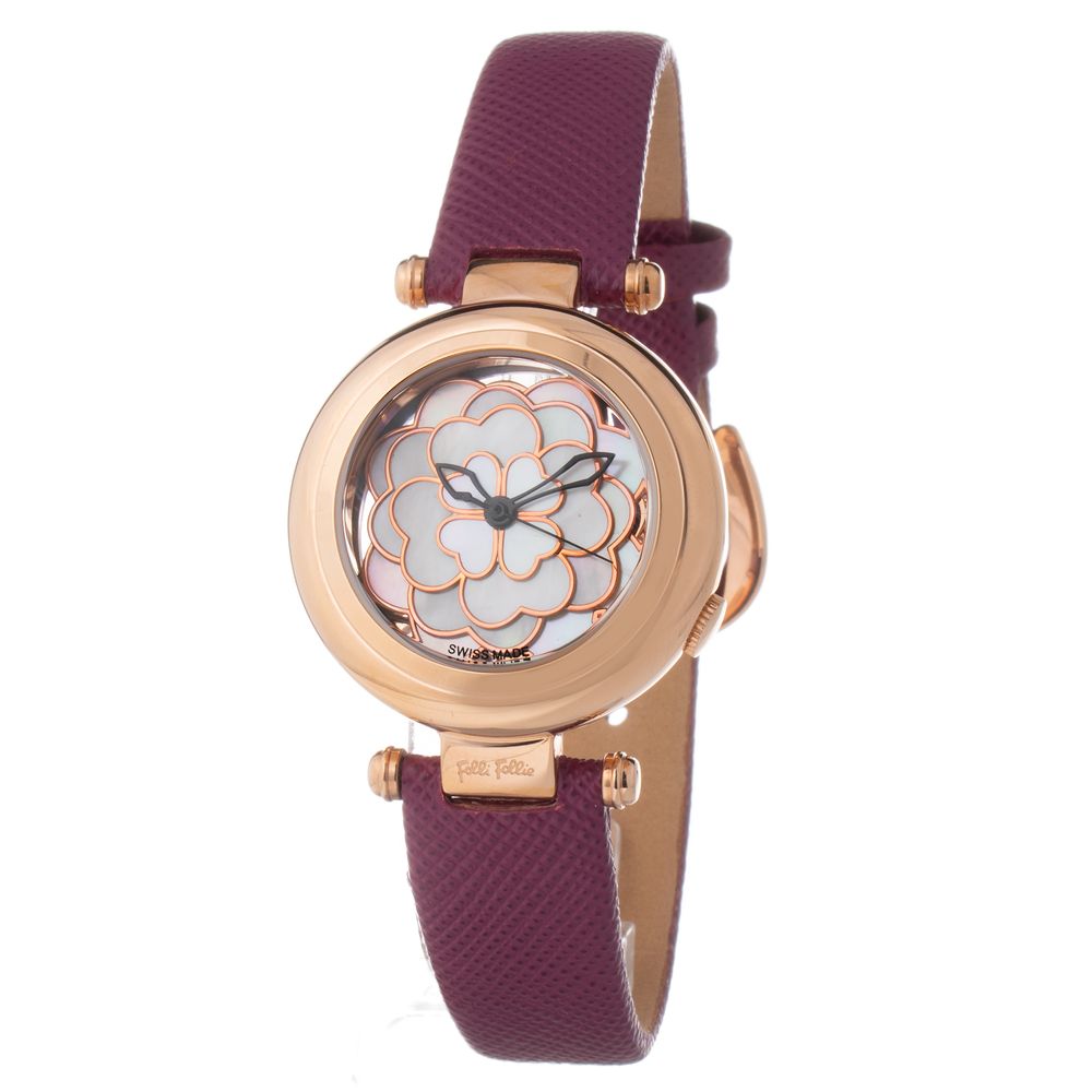 Montre habillée Folli Follie en cuir violet