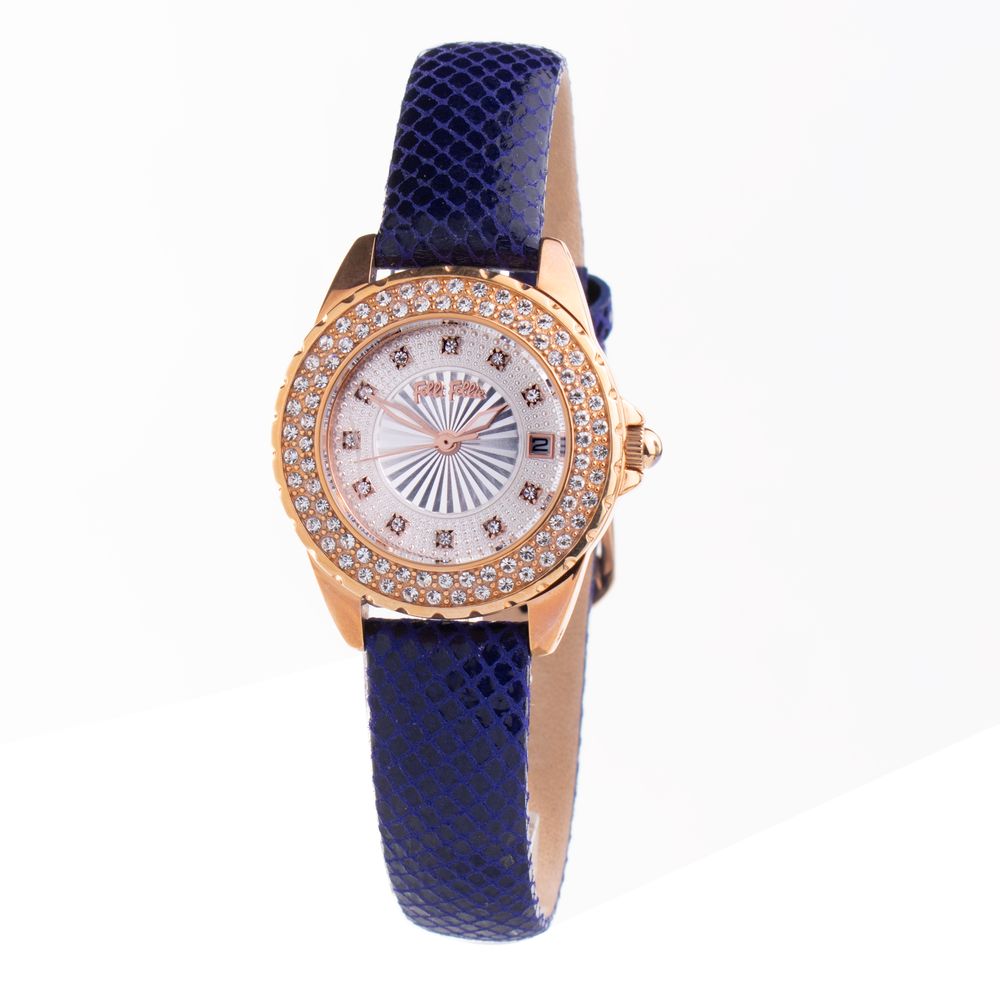 Montre habillée en cuir bleu Folli Follie