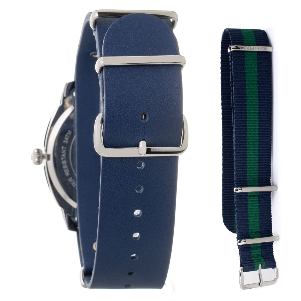 Montre habillée en cuir bleu Folli Follie