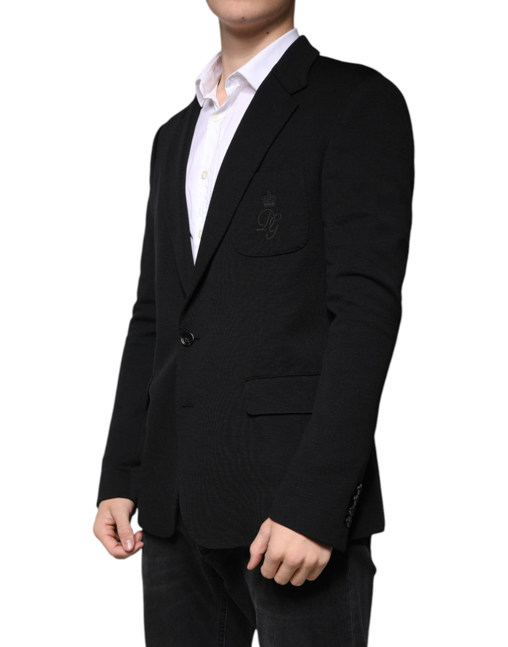 Blazer de Costume Dolce & Gabbana Noir en Laine à Simple Boutonnage