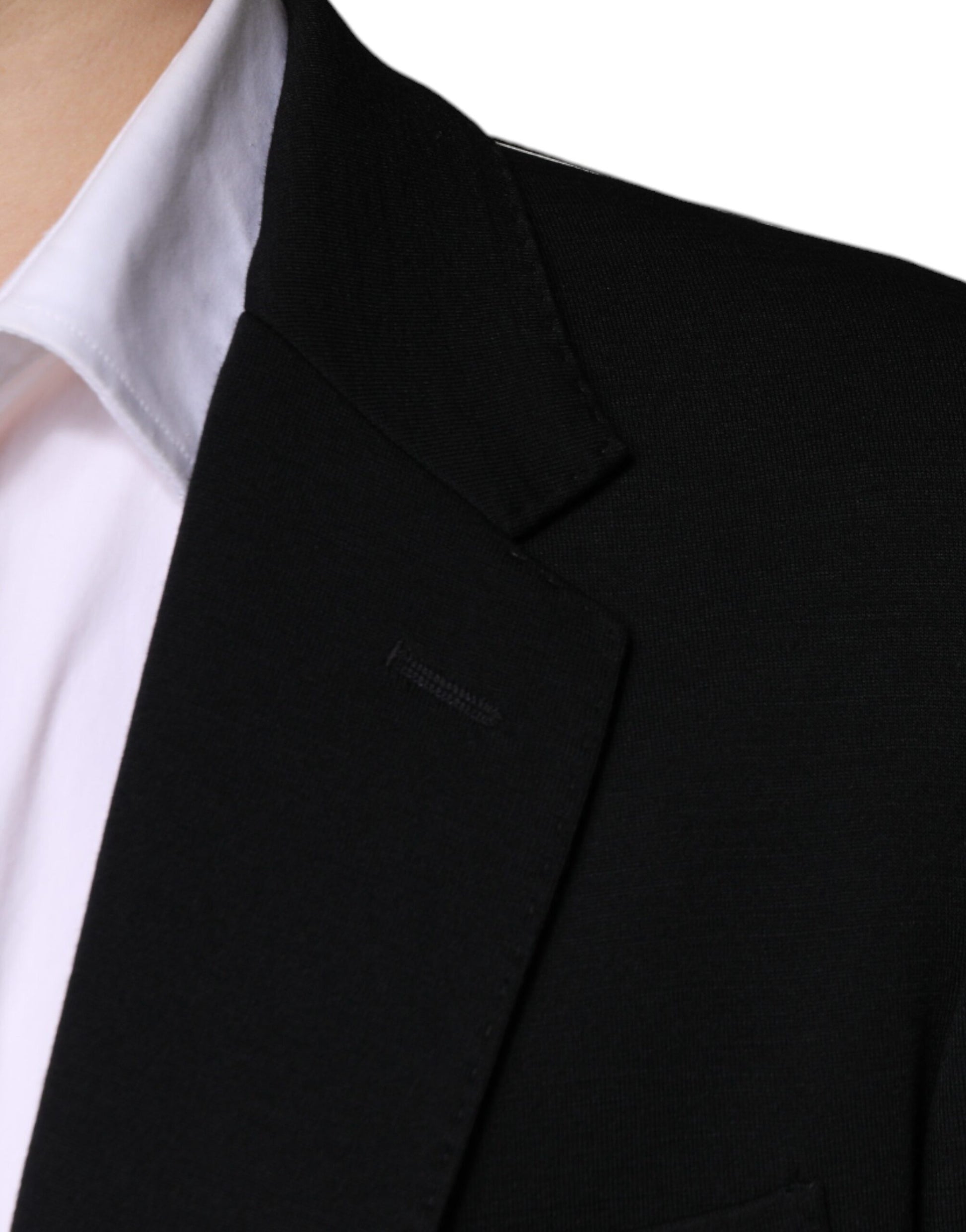 Blazer de Costume Dolce & Gabbana Noir en Laine à Simple Boutonnage