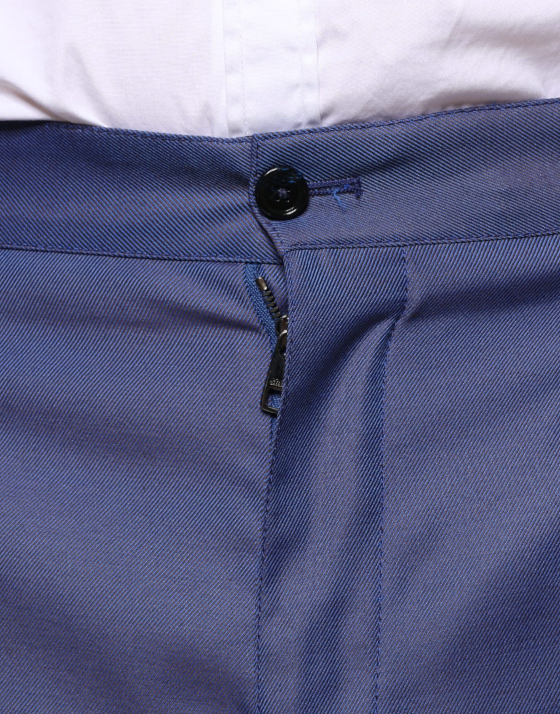 Pantalon habillé fuselé en laine bleue Dolce & Gabbana
