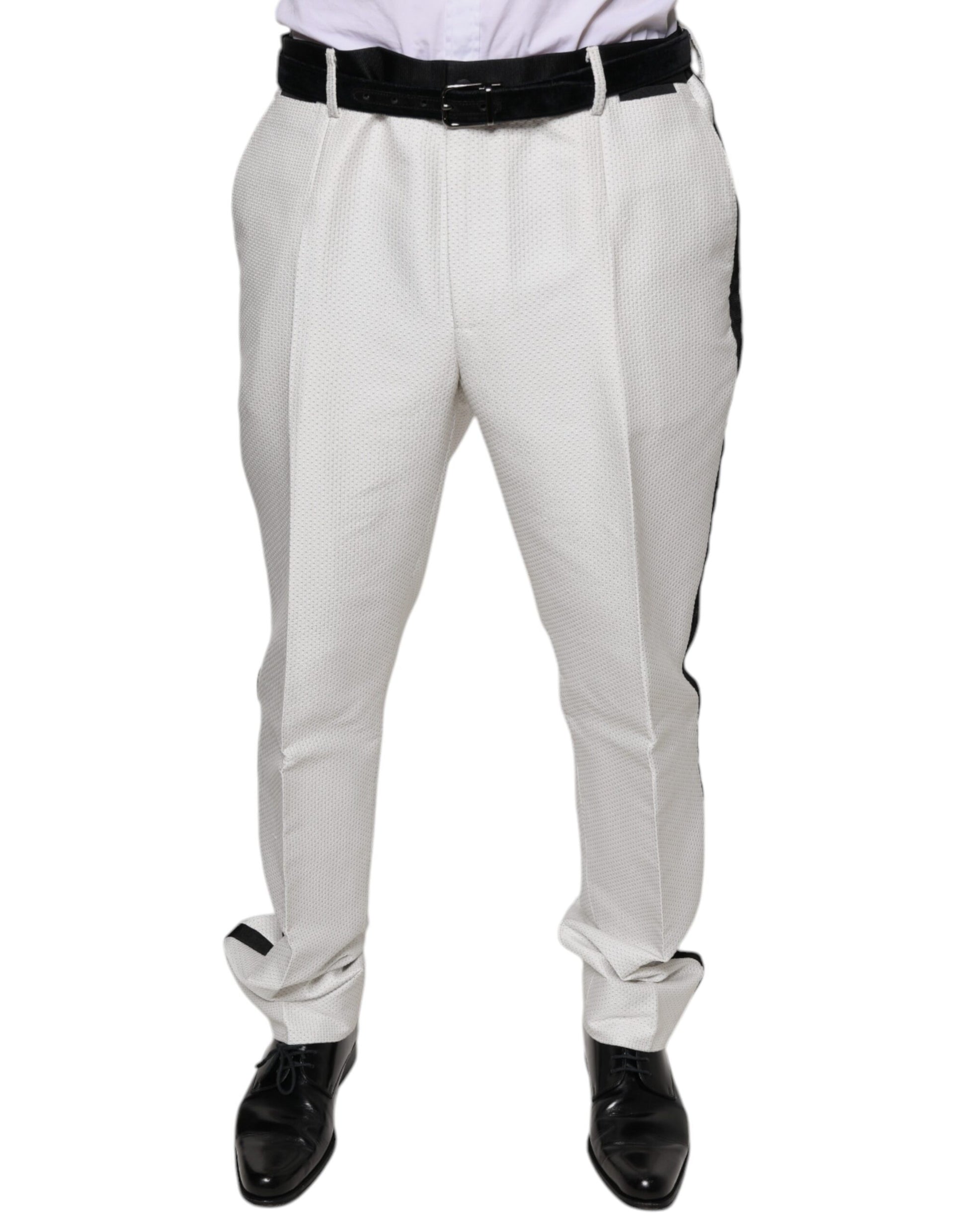 Pantalon de costume Dolce & Gabbana blanc en polyester