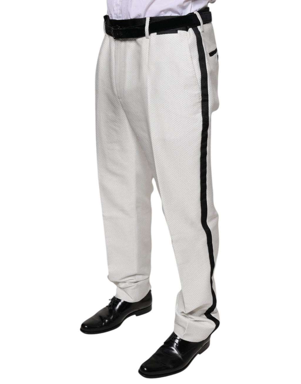 Pantalon de costume Dolce & Gabbana blanc en polyester