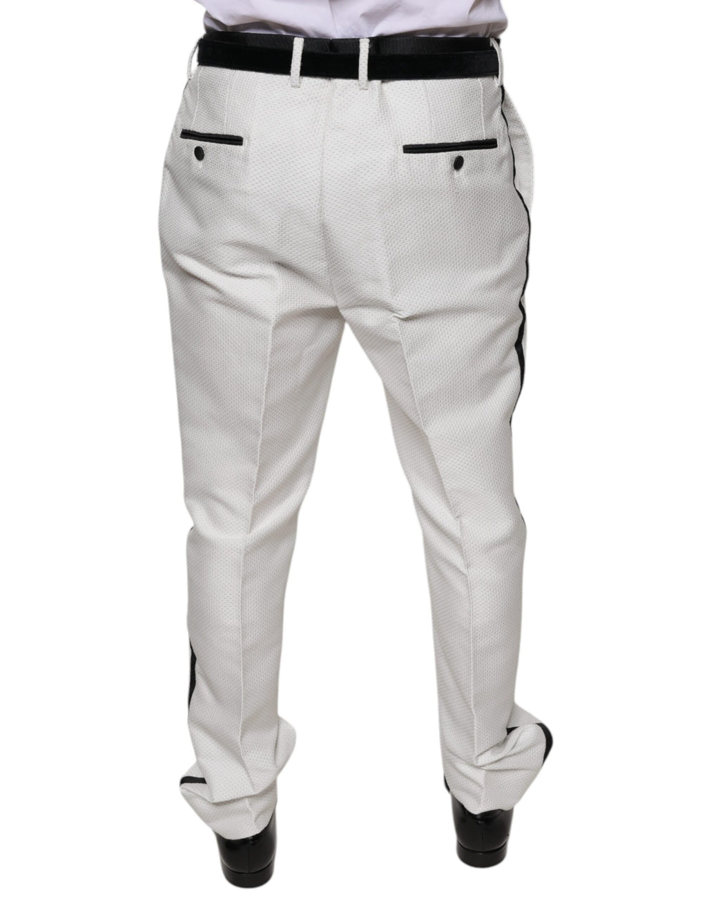 Pantalon de costume Dolce & Gabbana blanc en polyester