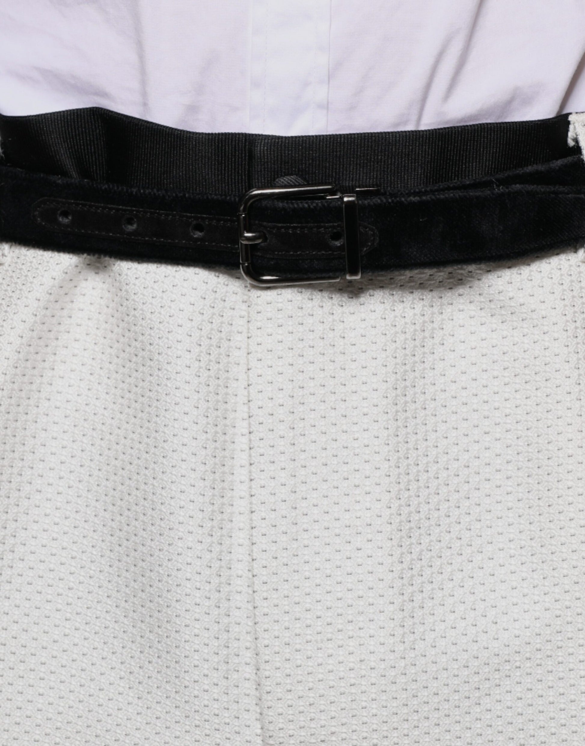 Pantalon de costume Dolce & Gabbana blanc en polyester