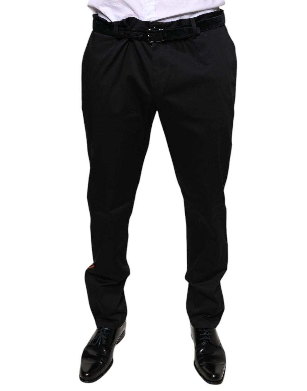 Pantalon de Costume Slim Homme Dolce & Gabbana en Coton Stretch Noir