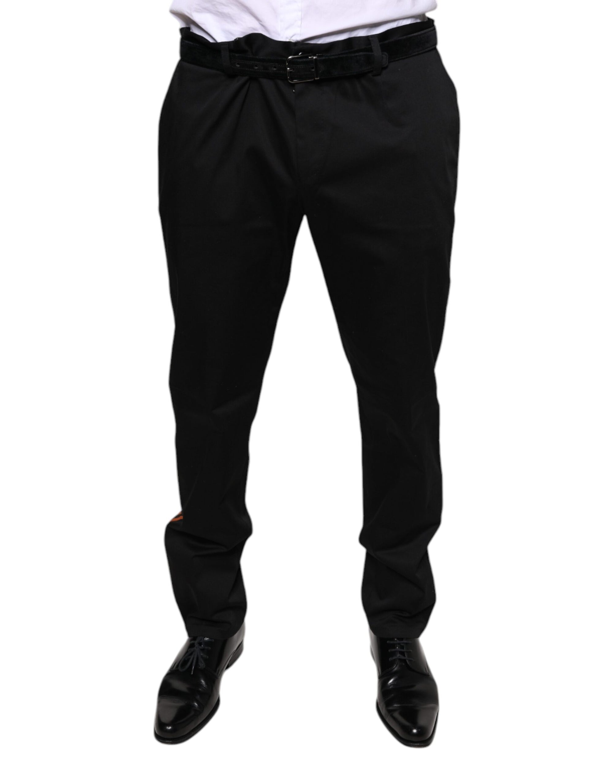 Pantalon de Costume Slim Homme Dolce & Gabbana en Coton Stretch Noir